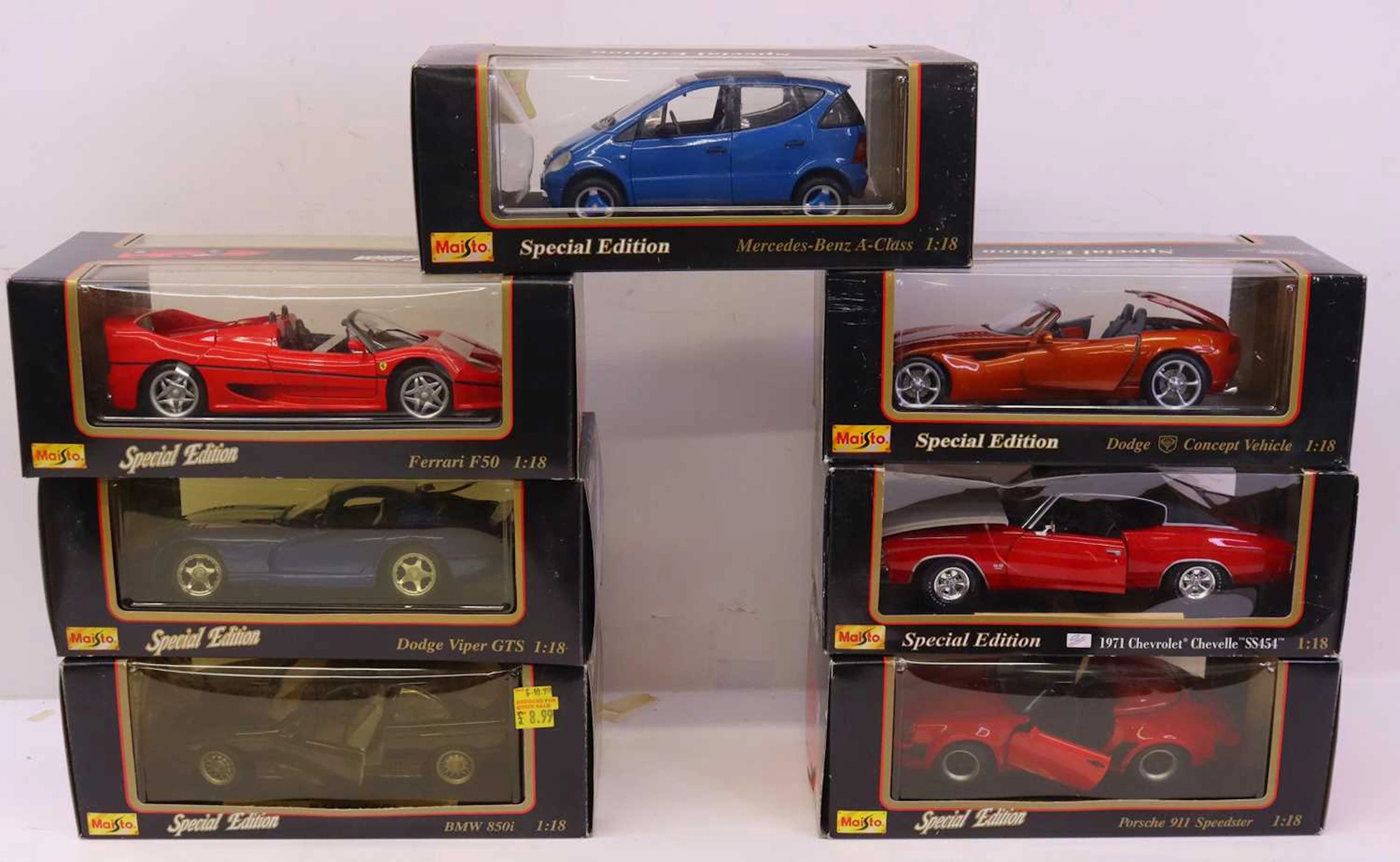 Lot 175 - Maisto 1/18 scale group of 7 modern issue