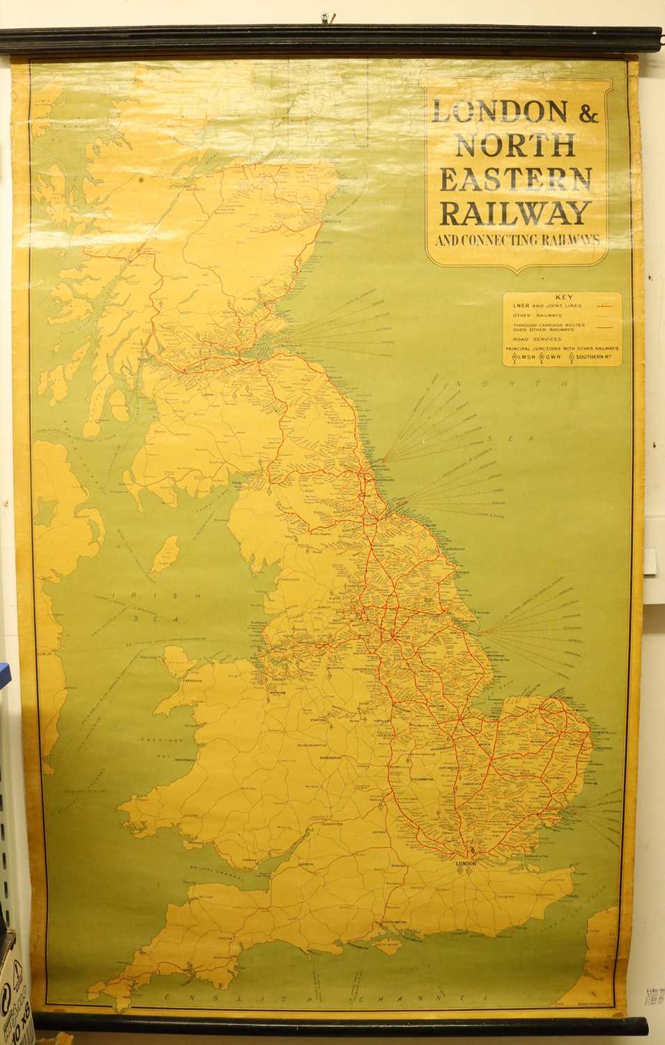 Lot 52 - Original LNER rolled wall map, of the LNER | Barnebys