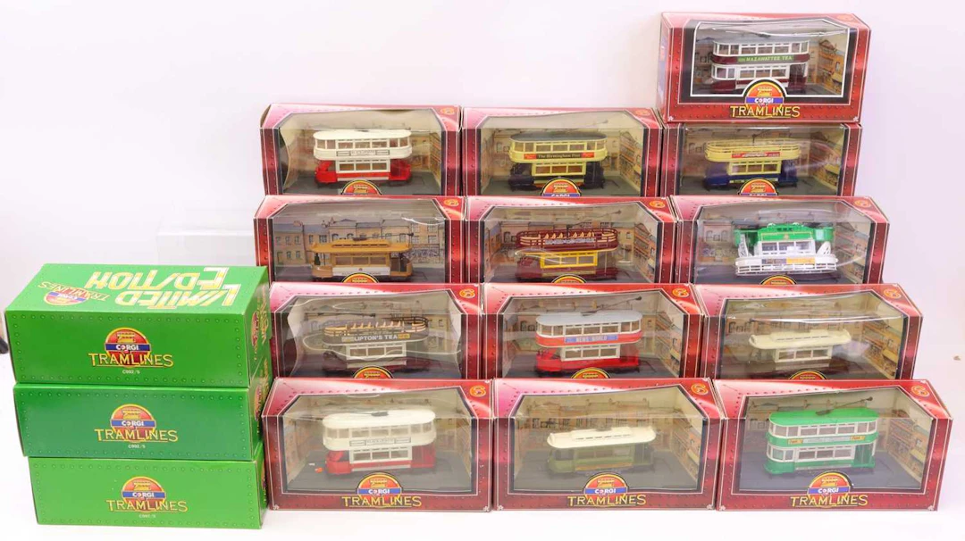 Lot 298 - 16 boxed Corgi Tramlines diecast vehicles