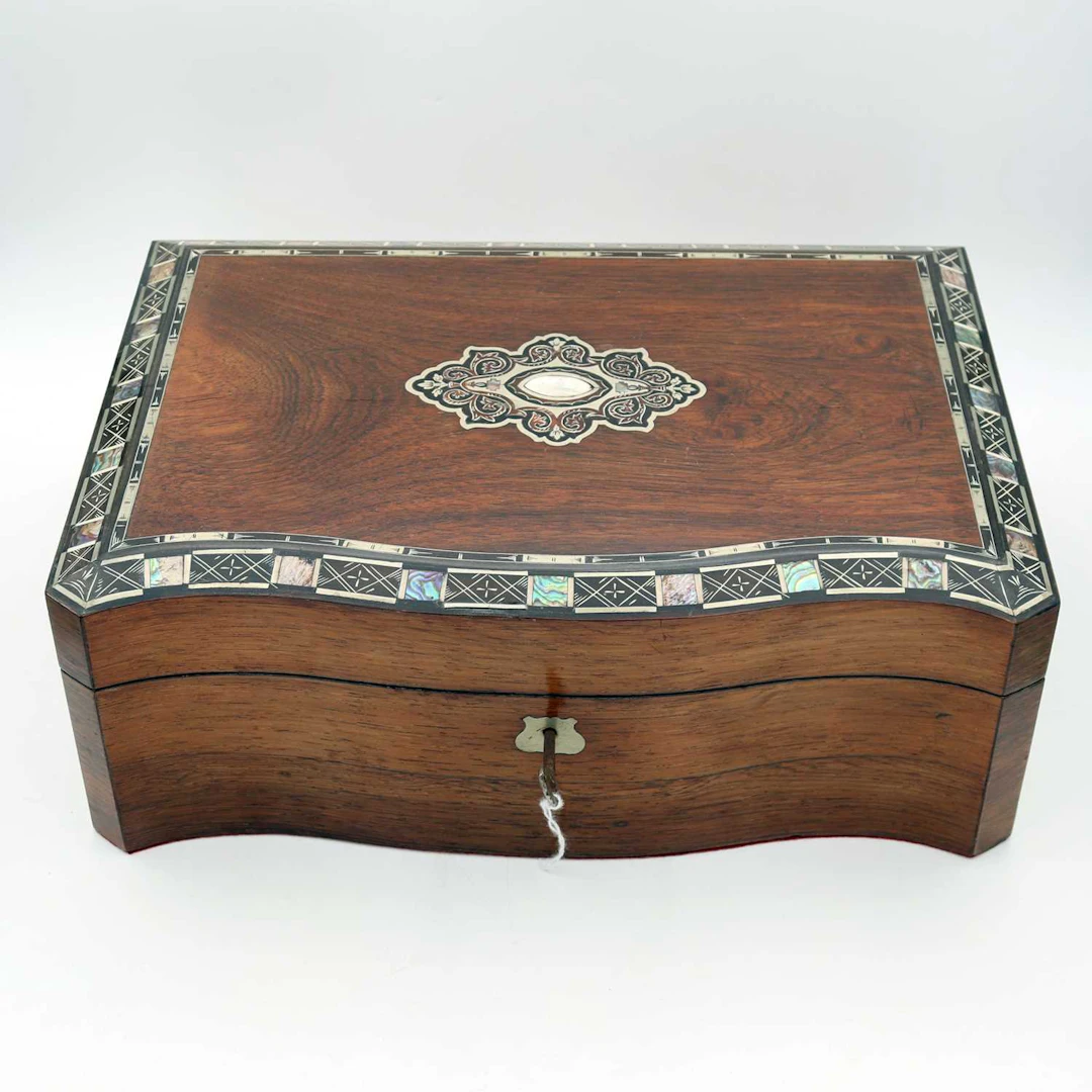 Lot 35 - A 19th century rosewood writing slope, of