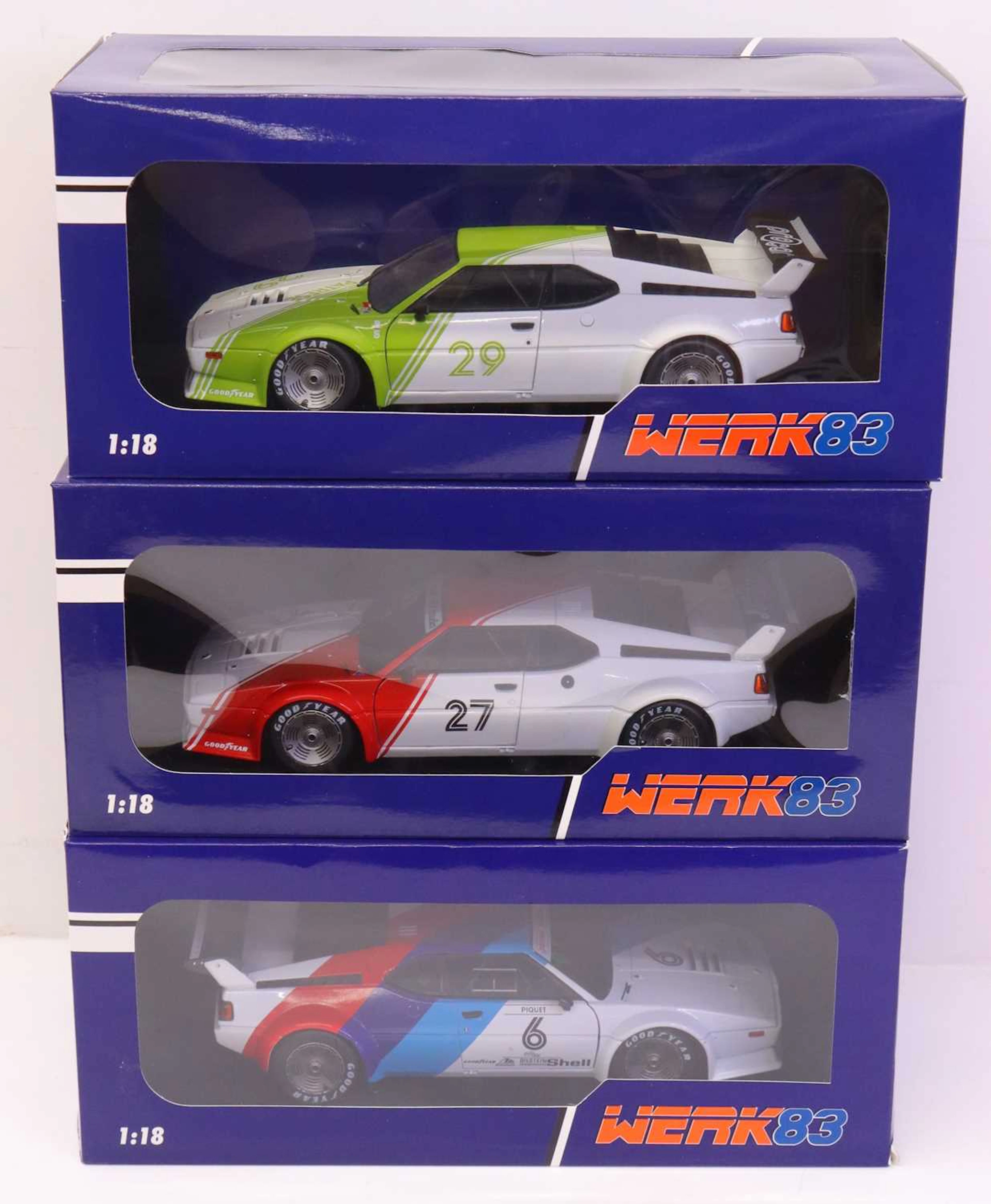 Lot 179 - Werk83 1/18 scale group of 3 BMW M1 Procars