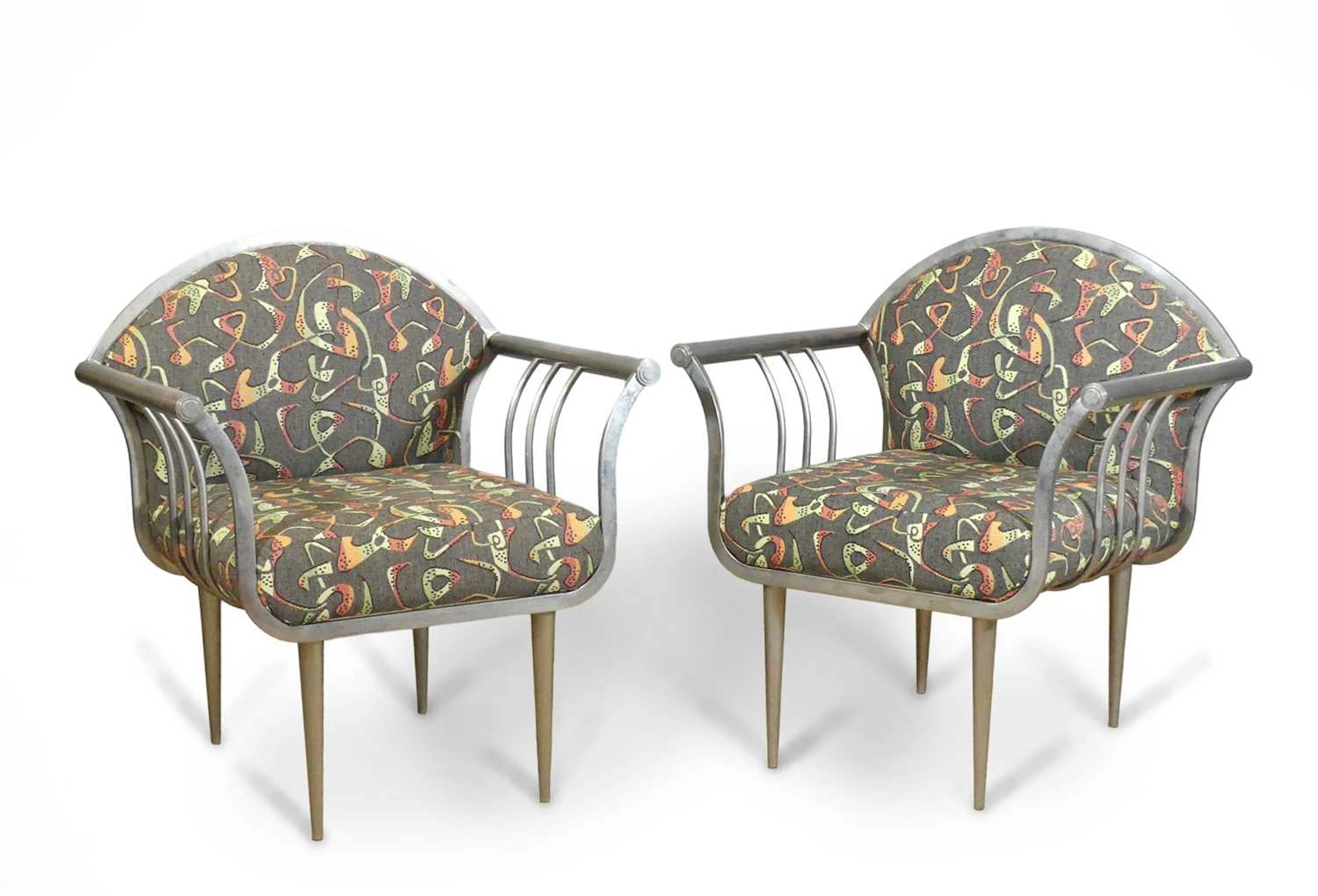 Lot 506 - A pair of contemporary steel framed