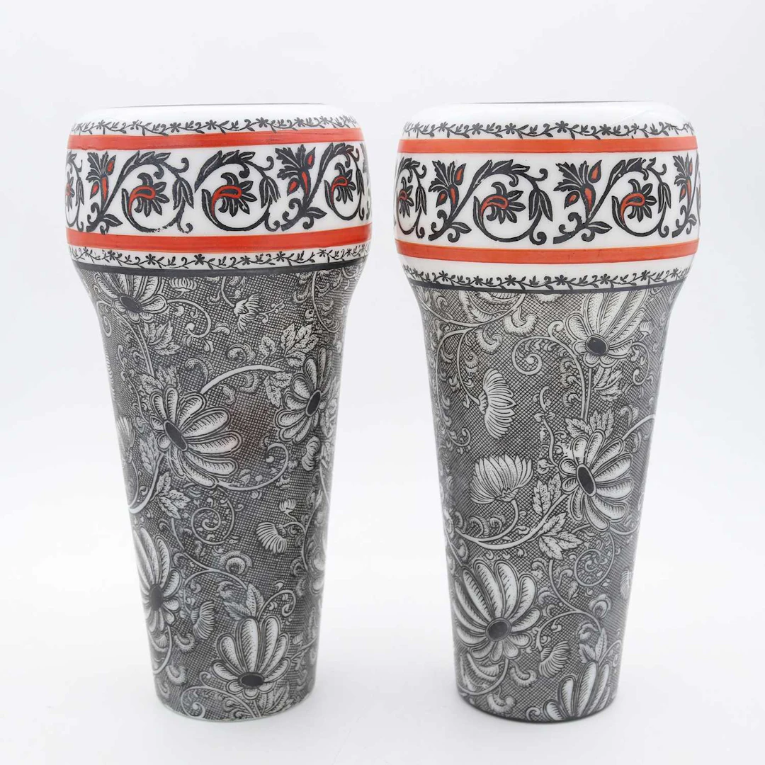 Lot 129 - A pair of Czech Art Deco glass vases, with
