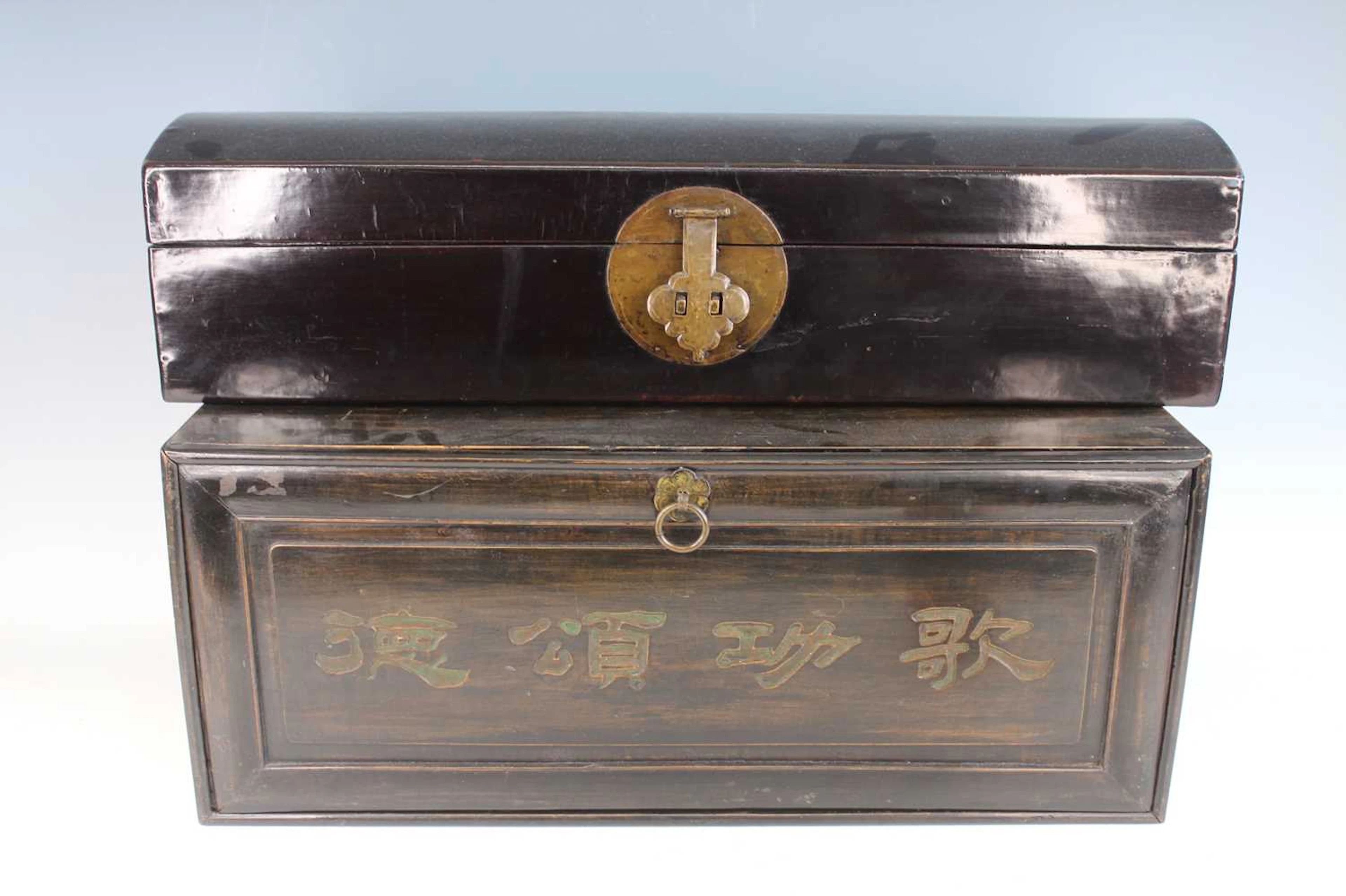 Lot 174 - Two Chinese chests, 20th century The larger