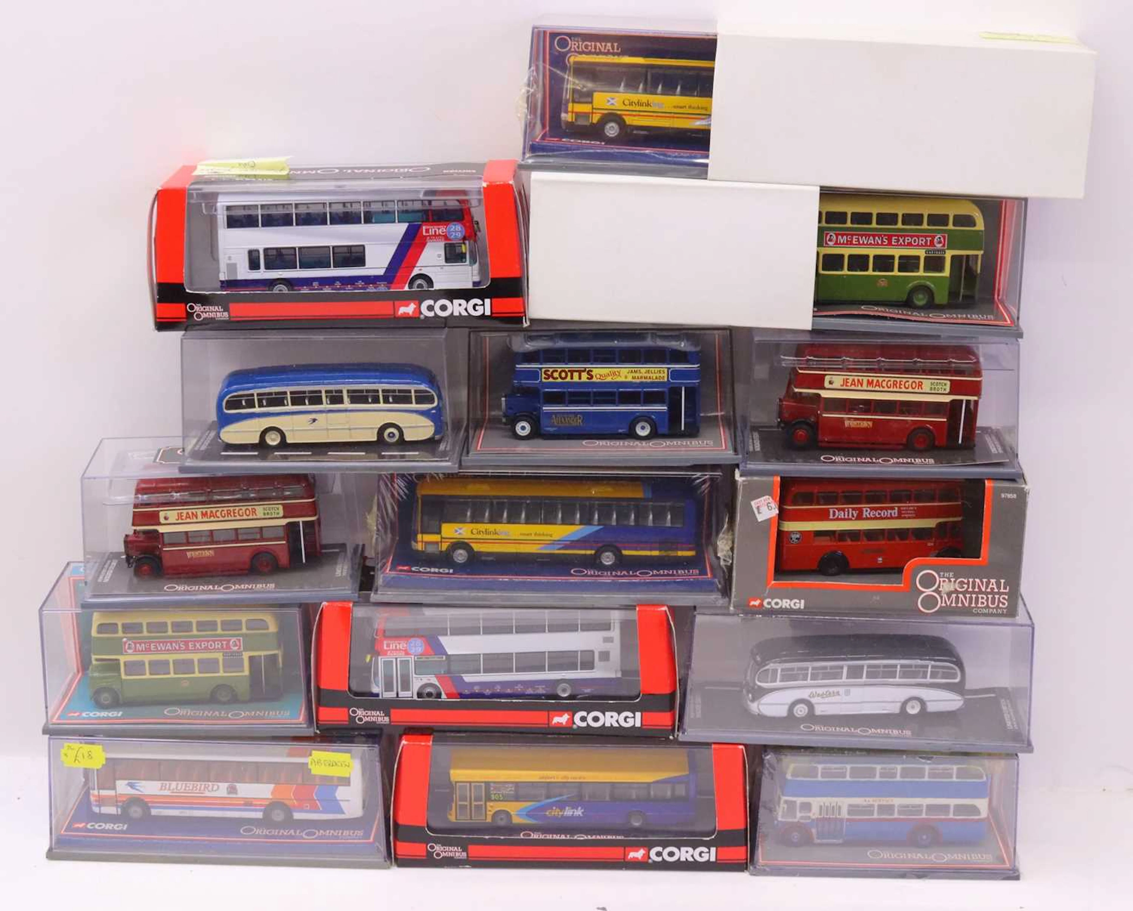 Lot 277 - 16 various boxed Corgi Original Omnibus