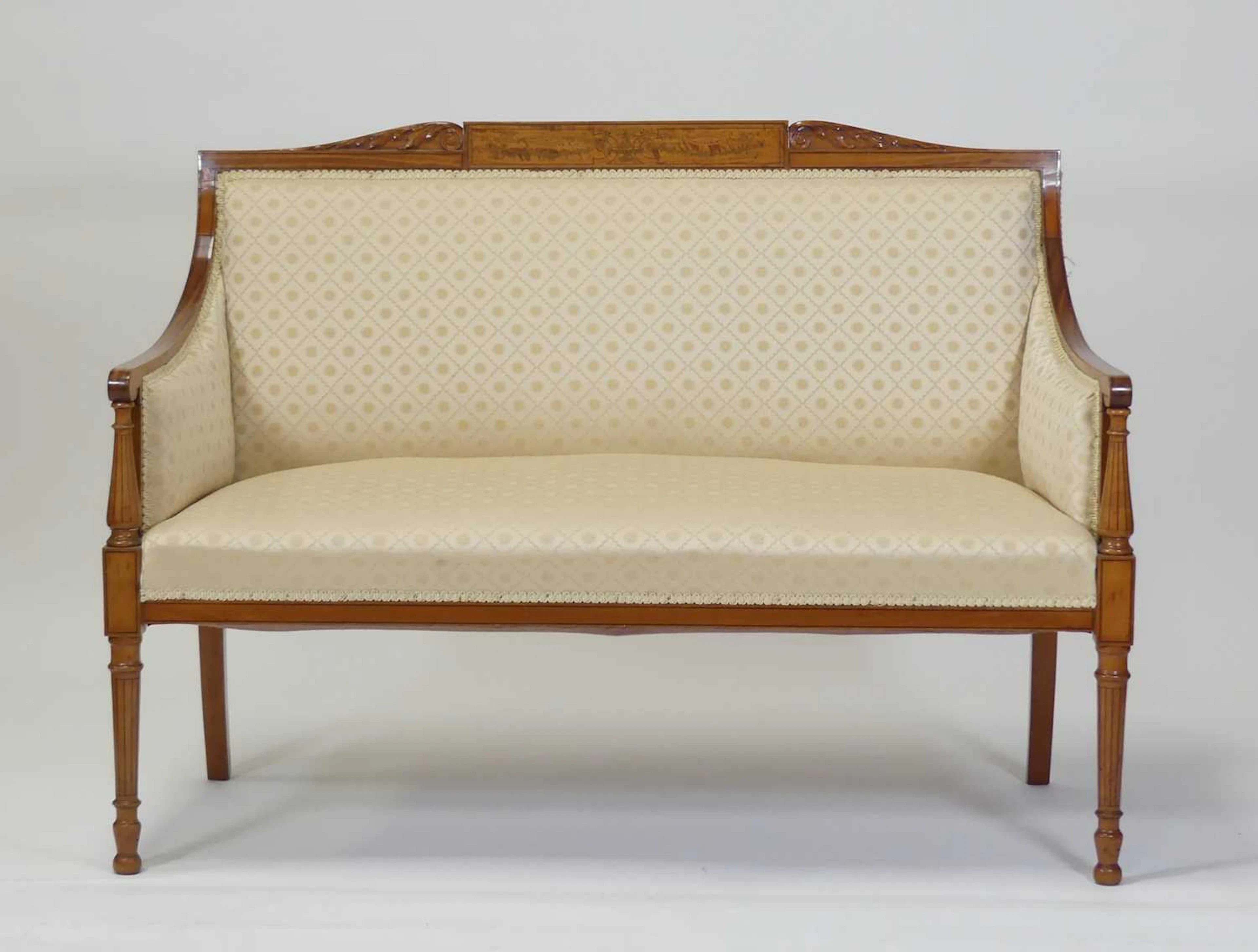 Lot 2475 - A Sheraton Revival satinwood salon suite