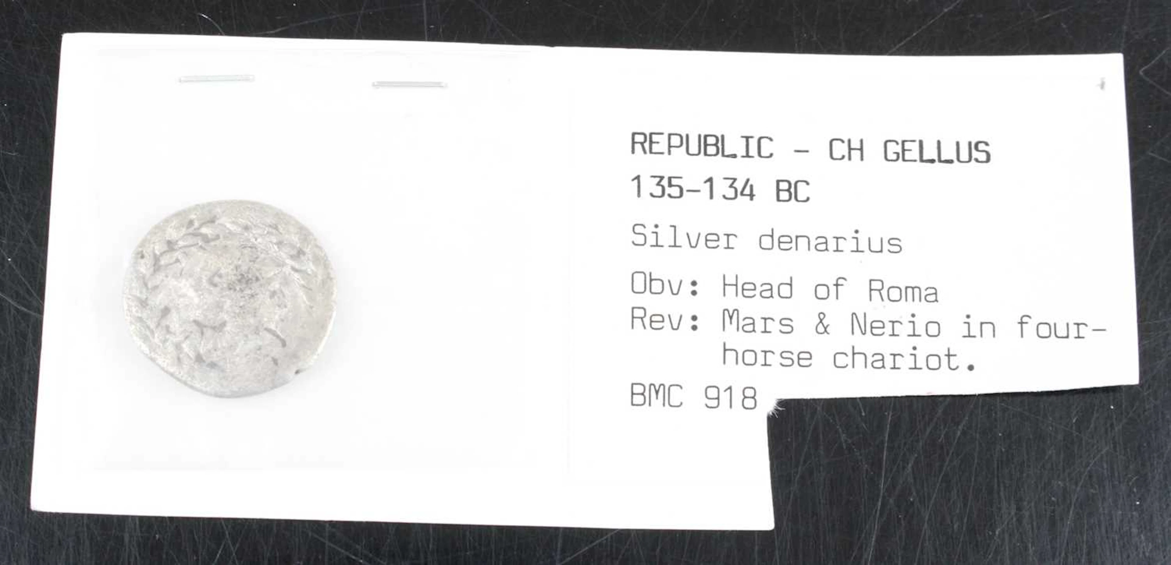 Lot 3244 - Roman Republic Gnaeus Gellius (134-135) AR