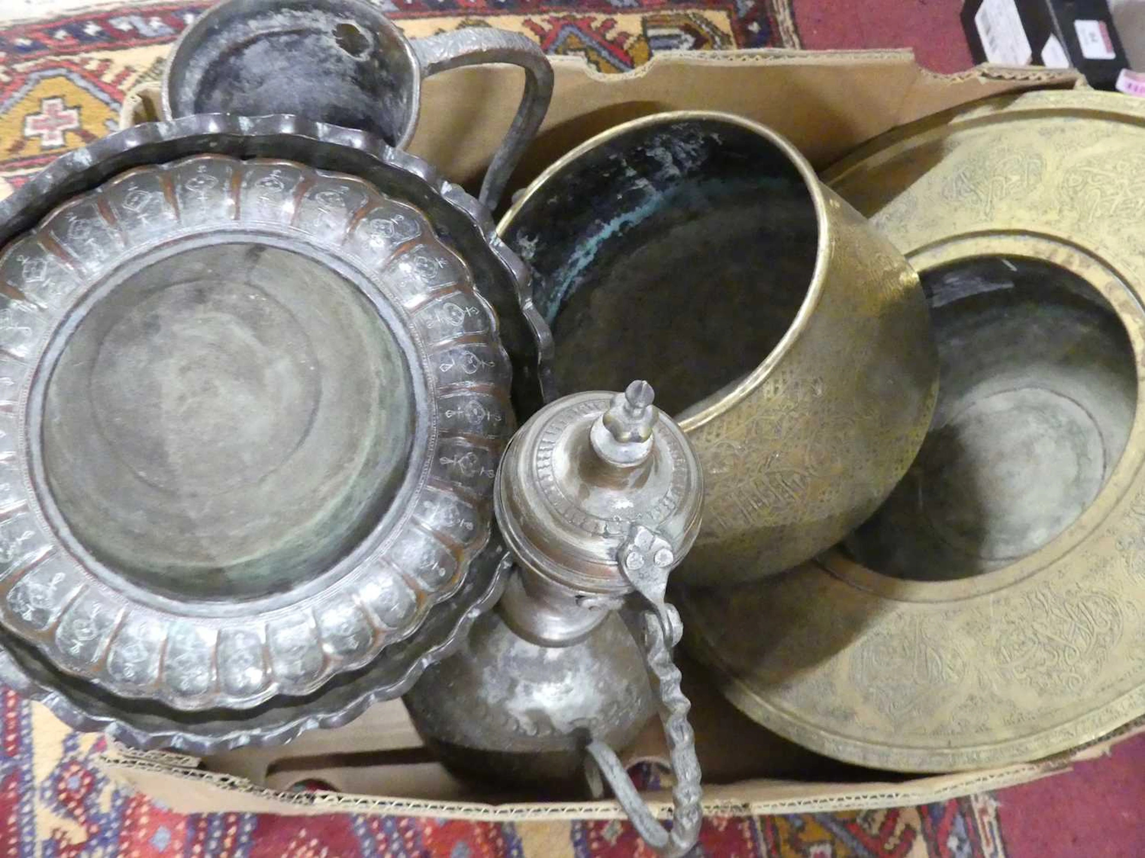 Lot 65 - A collection of Eastern metalware, to include