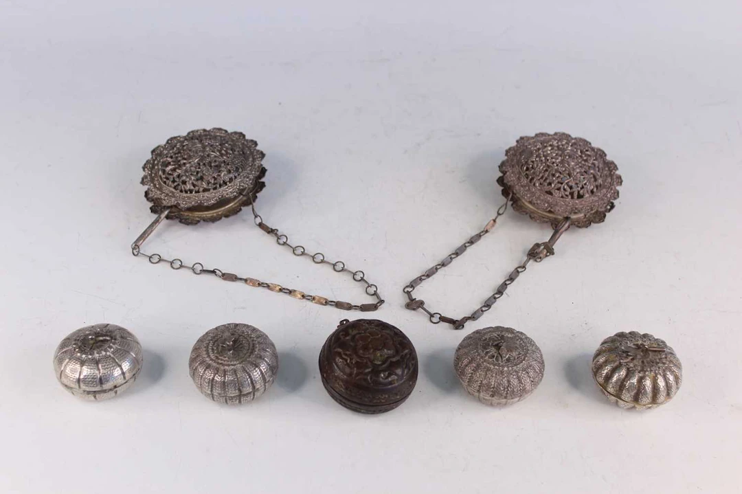 Lot 217 - A Pair of Indian Pierced White Metal Incense