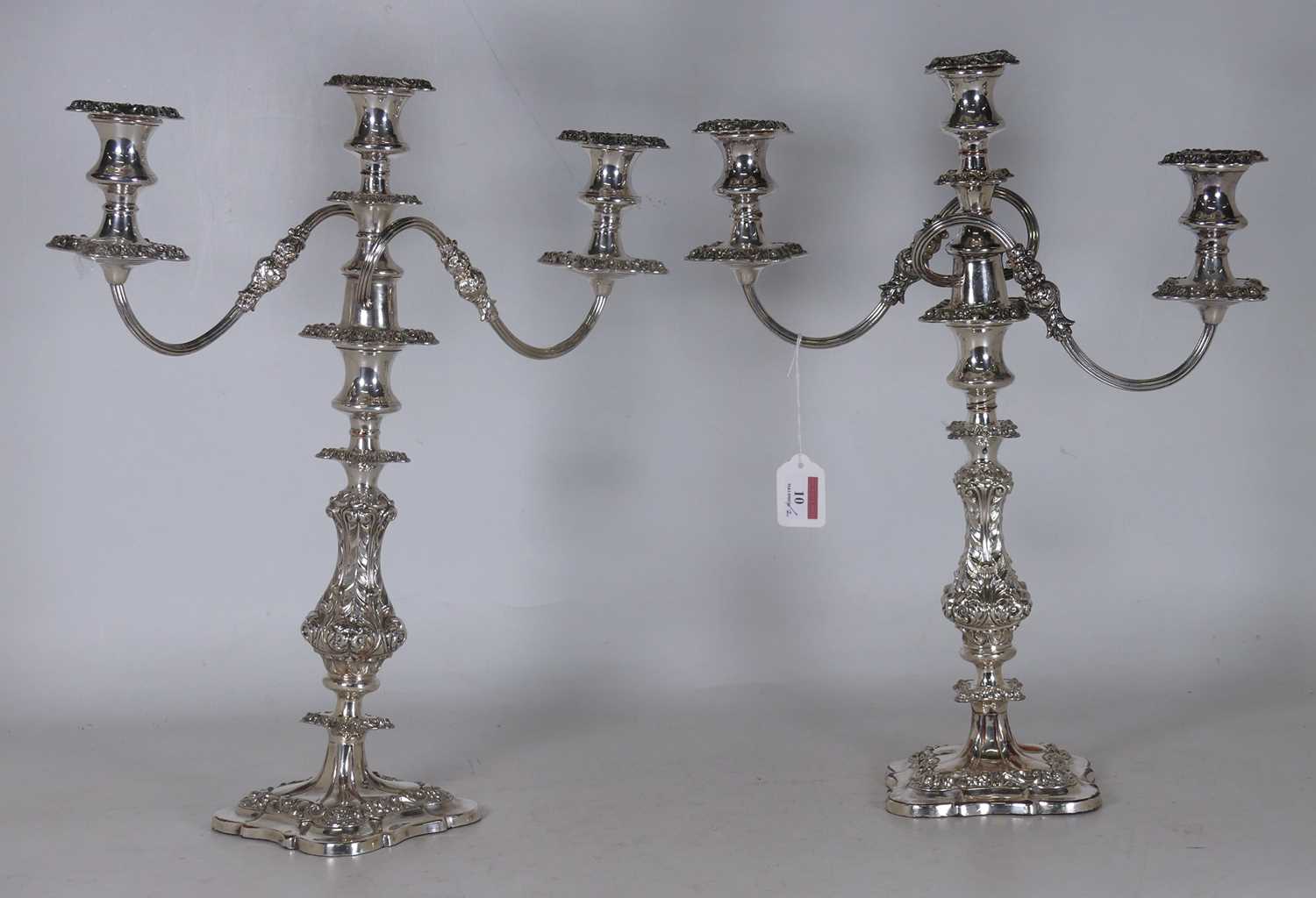 Lot 10 - A pair of circa 1900 silver plated three