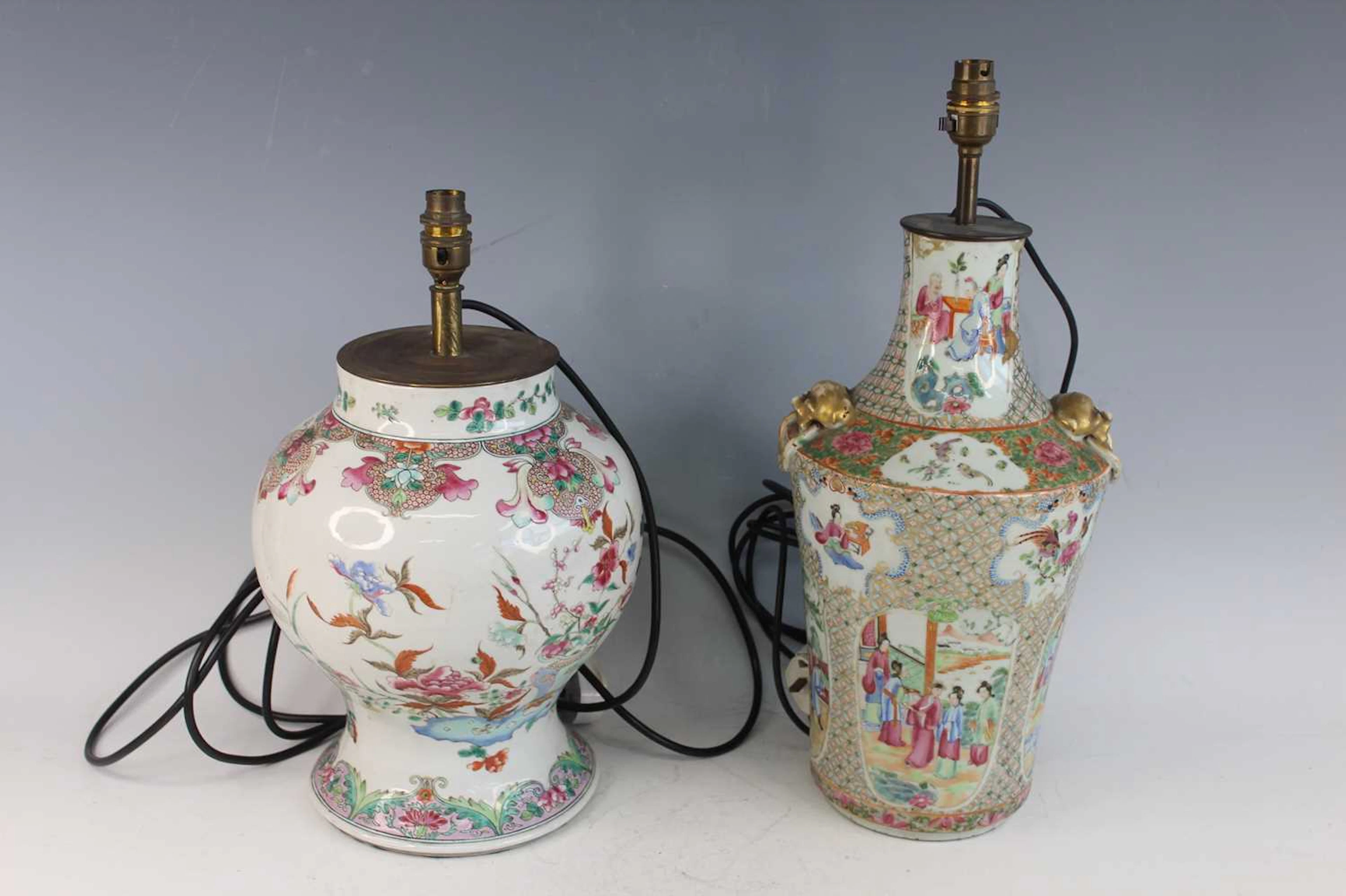 Lot 143 - Two Chinese famille rose porcelain vases