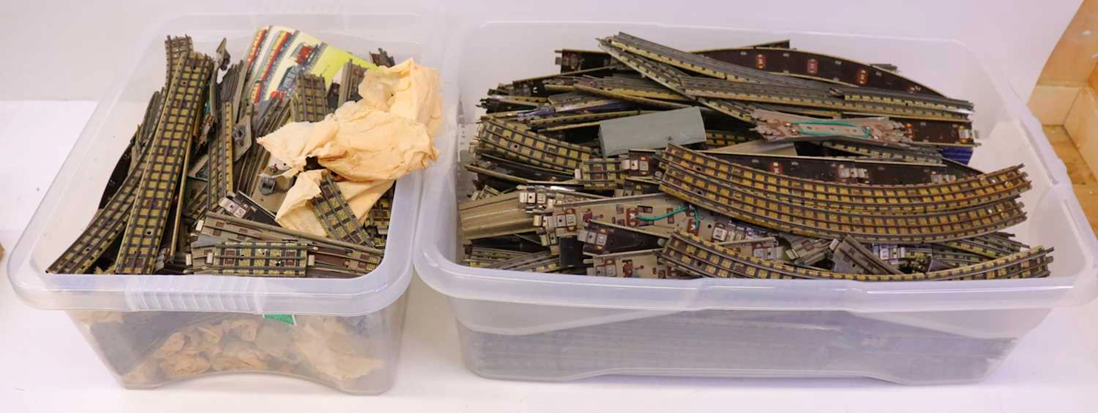 Lot 372 - Two boxes containing Hornby Dublo 3-rail