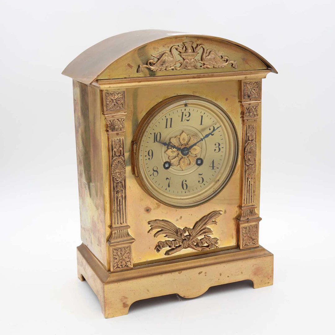 Lot 20 - An early 20th century French brass cased dome-