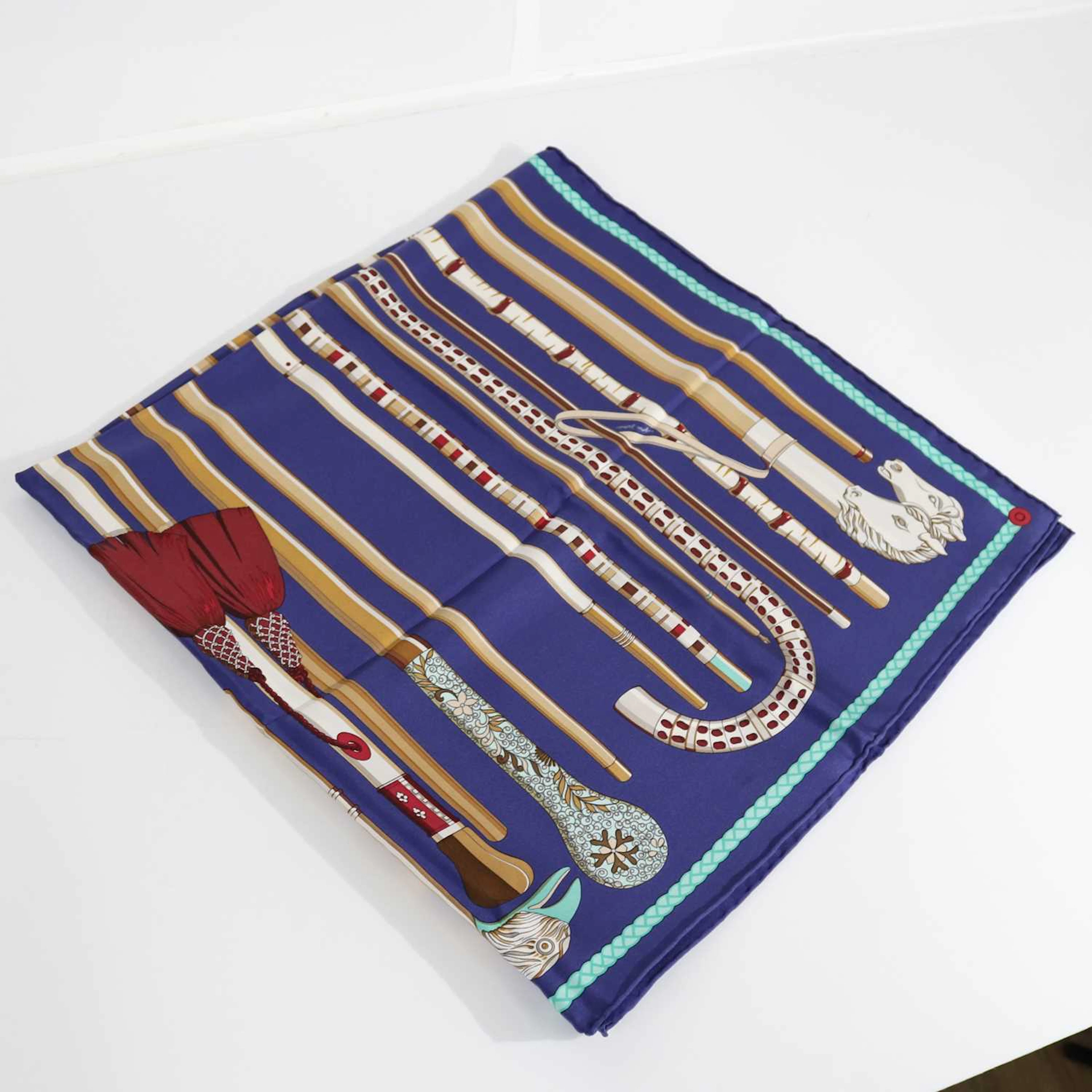 Lot 409 - Hermès, ‘Les Cannes’ silk carré by Virginie