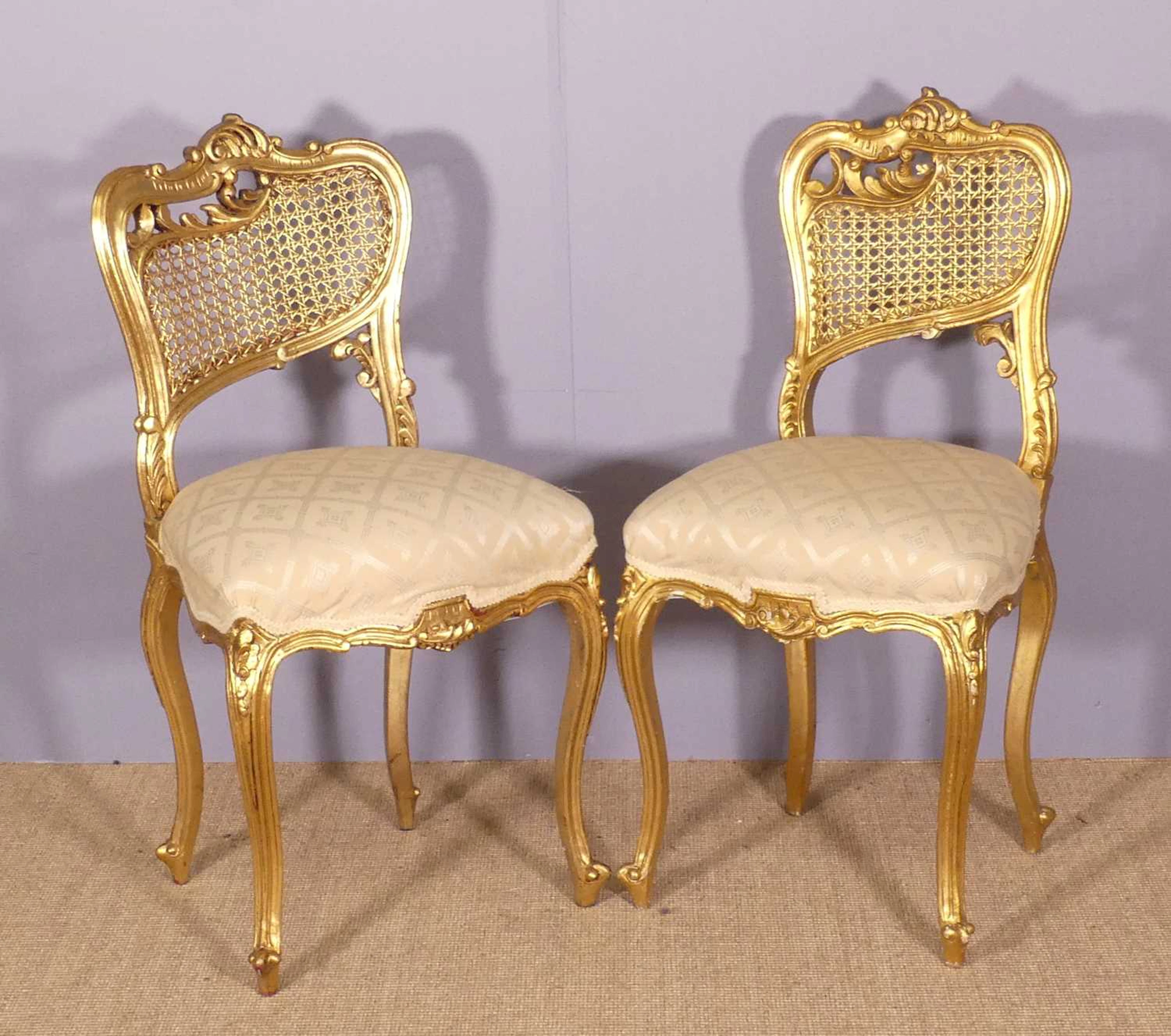 Lot 692 - A pair of Louis XV style giltwood framed and