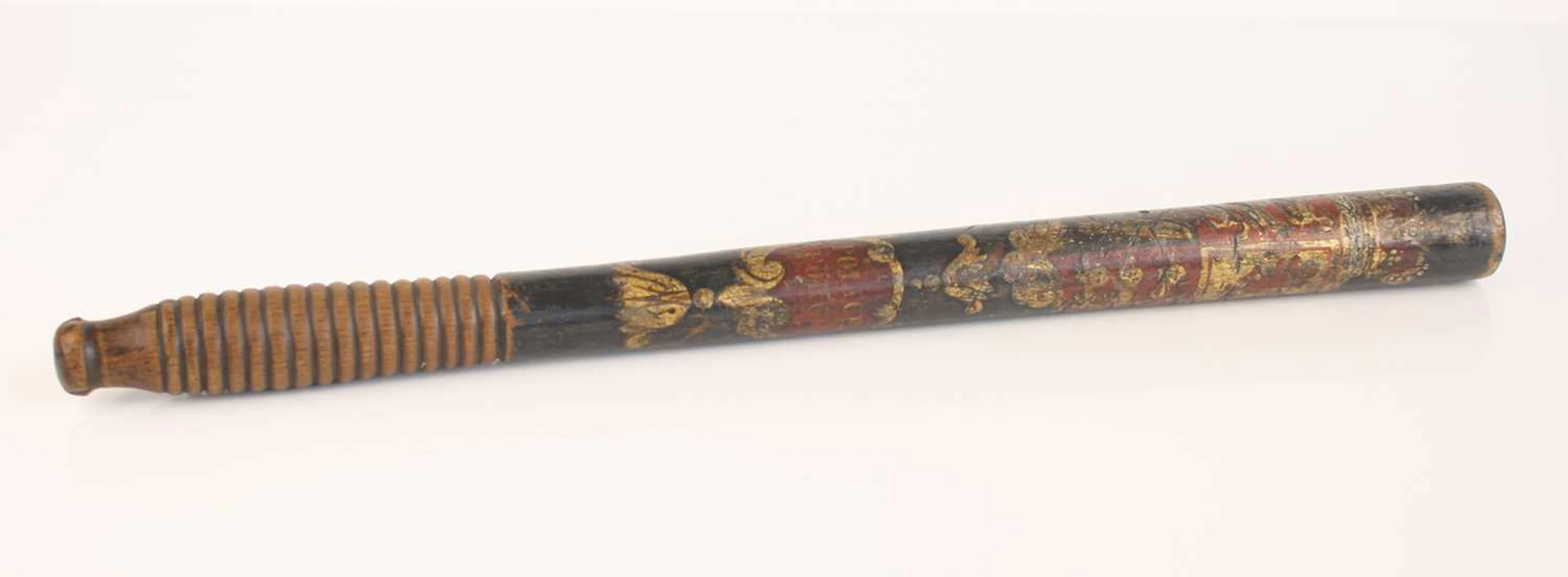 Lot 1042 - A 19th century turned wooden policeman's