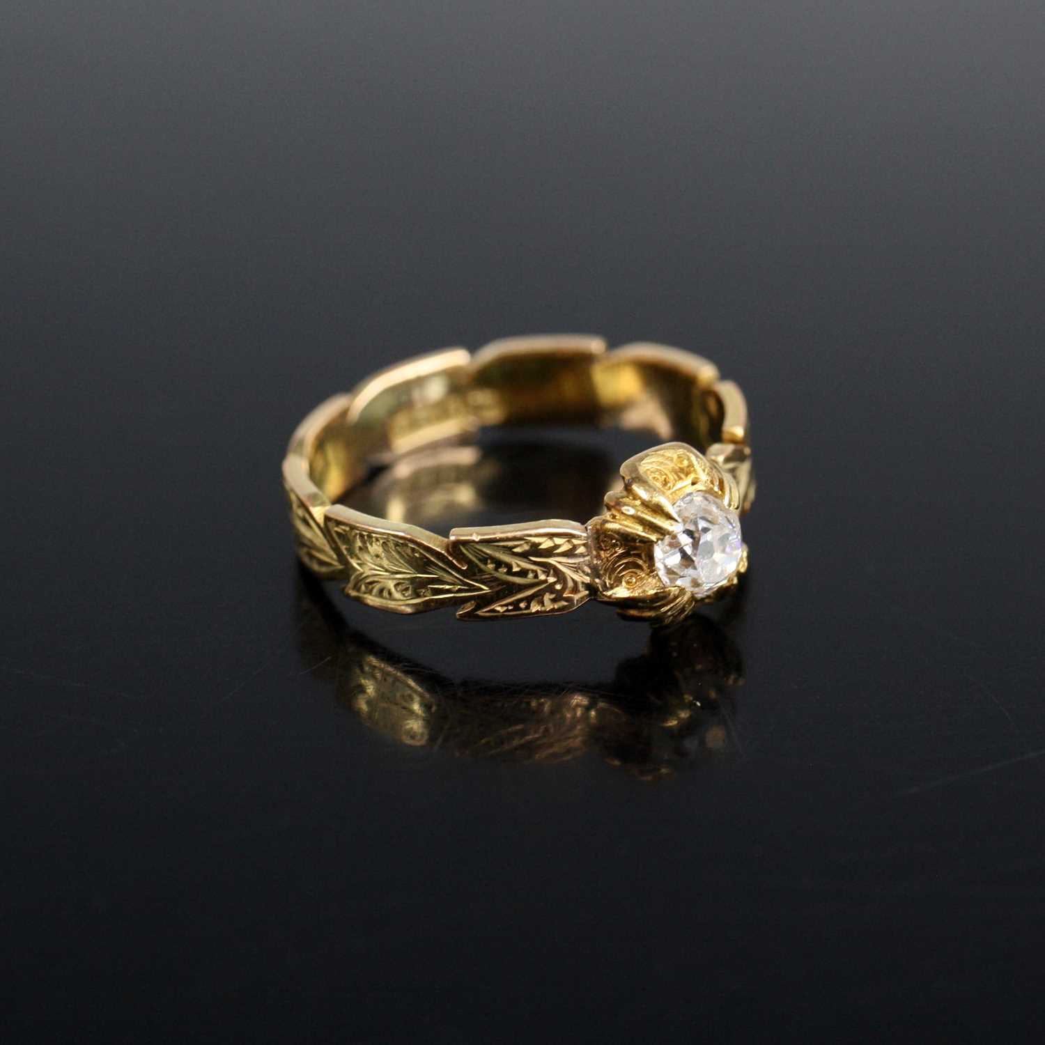 Lot 2005 - A 19th century yellow metal diamond