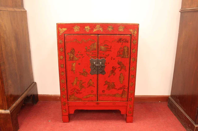 Lot 188 - A Chinese Red Lacquered and Gilt-Decorated