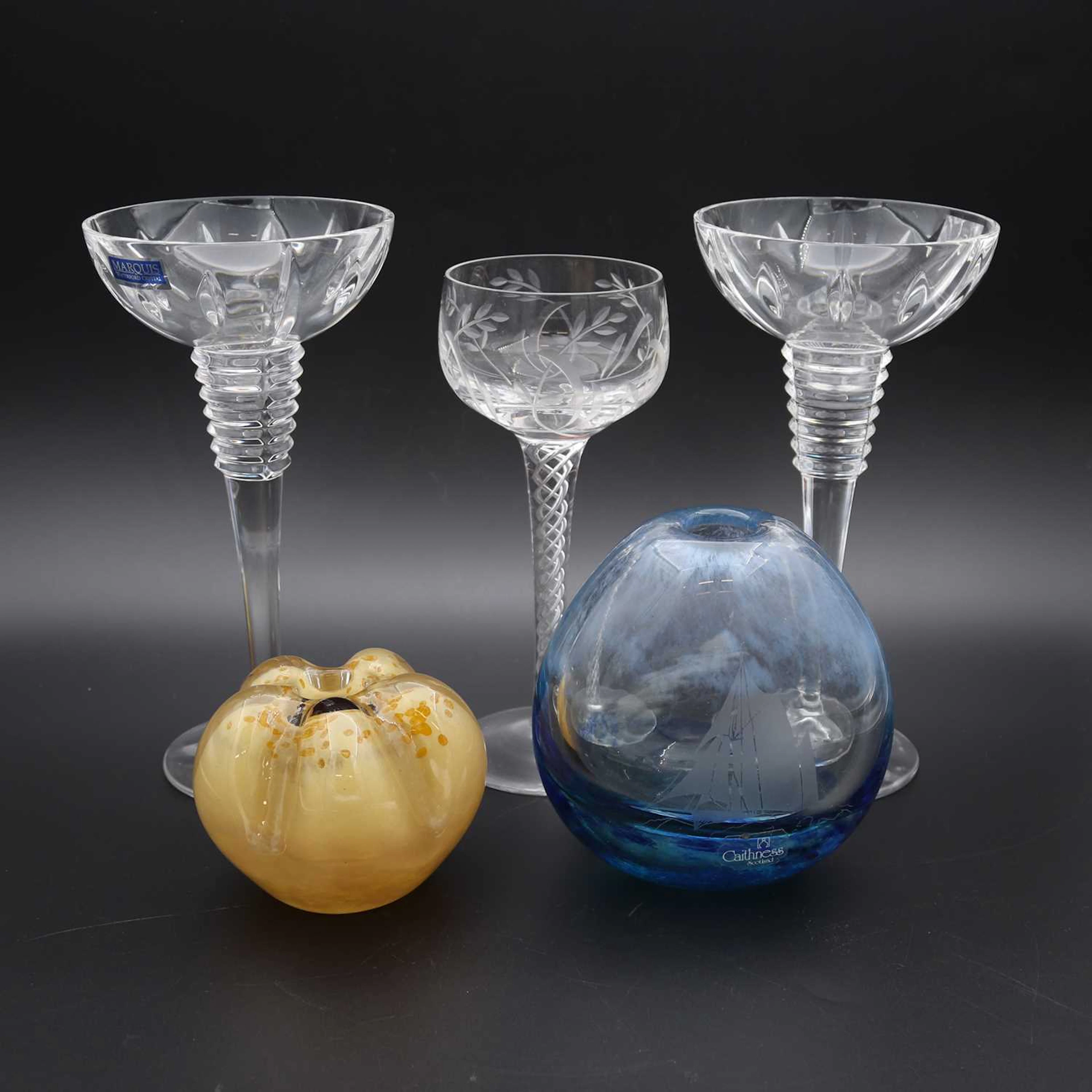 Lot 85 - A Caithness glass vase decorated with a yacht