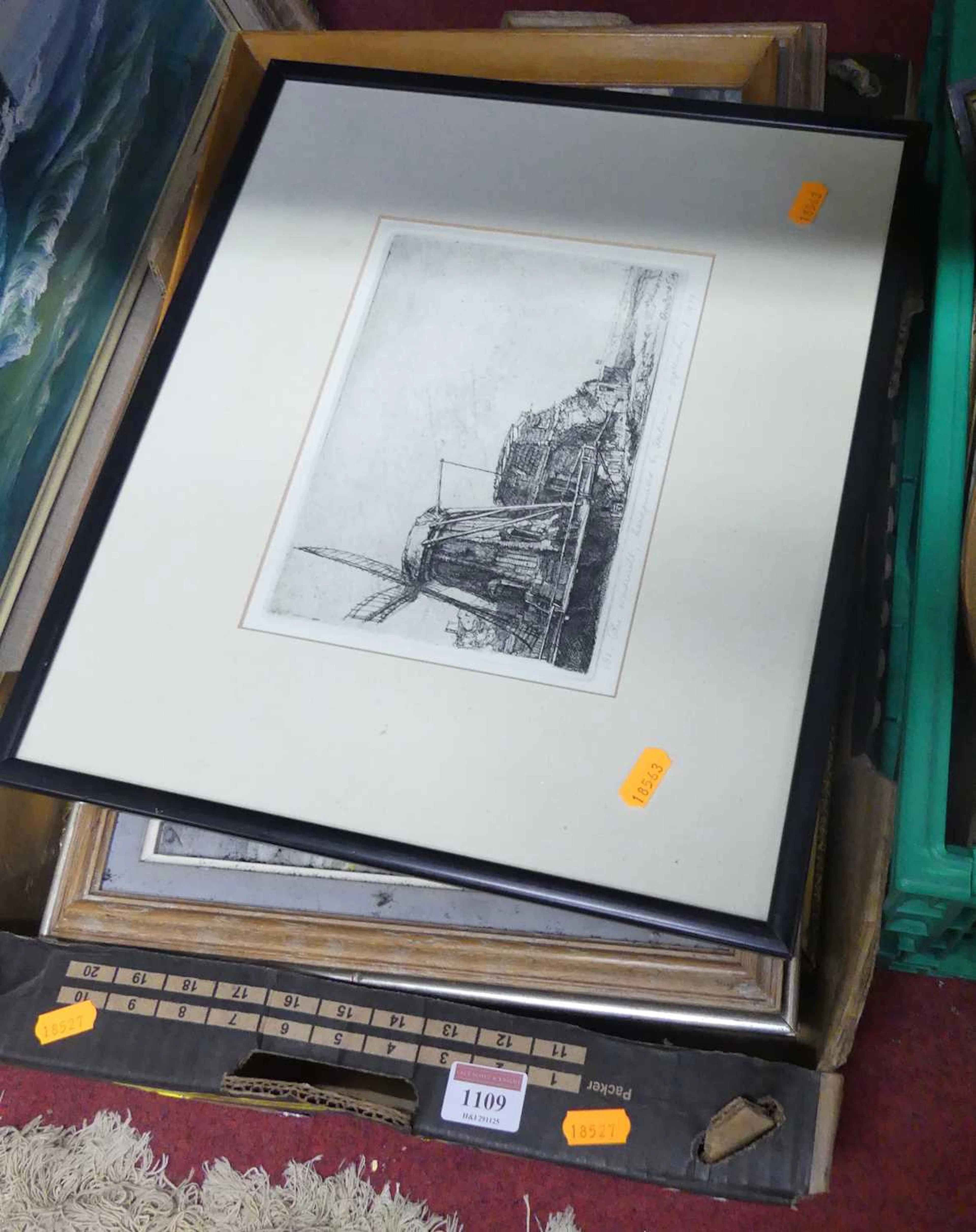 Lot 1109 - Assorted artworks to include 19th century