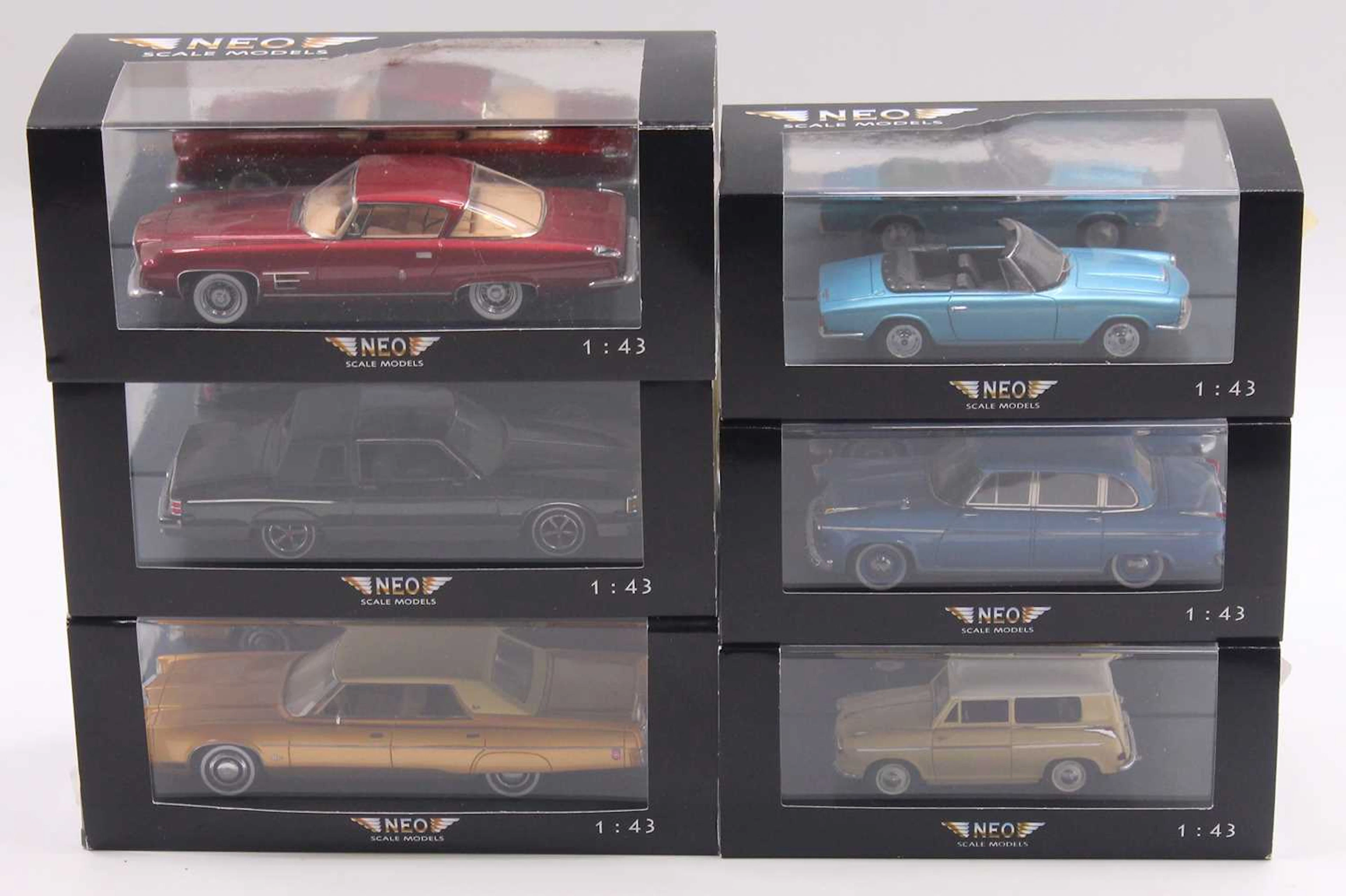 Lot 834 - Neo 1/43 scale group of 6 cars to include a