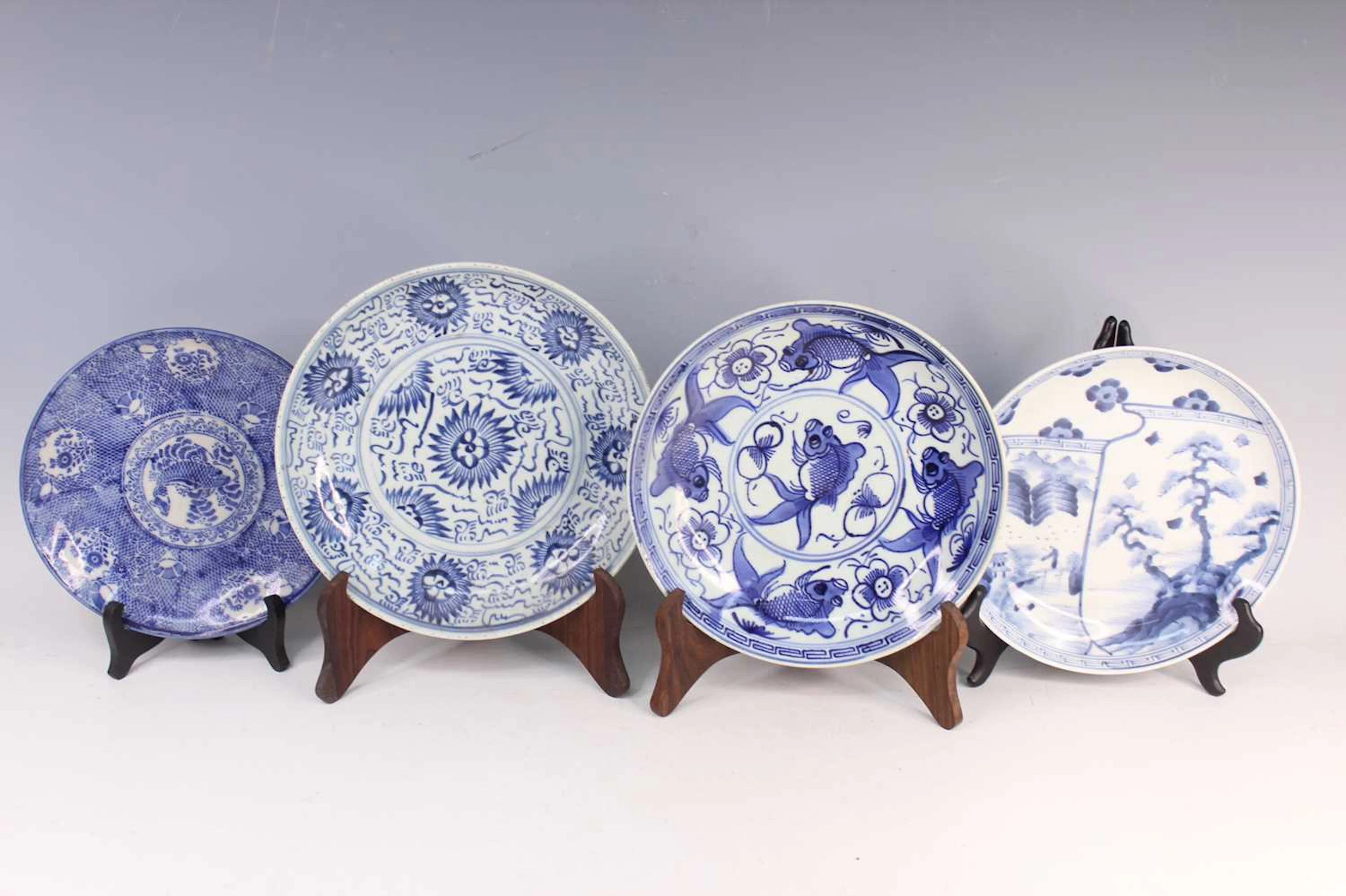 Lot 190 - Four Japanese Blue and White Arita Porcelain