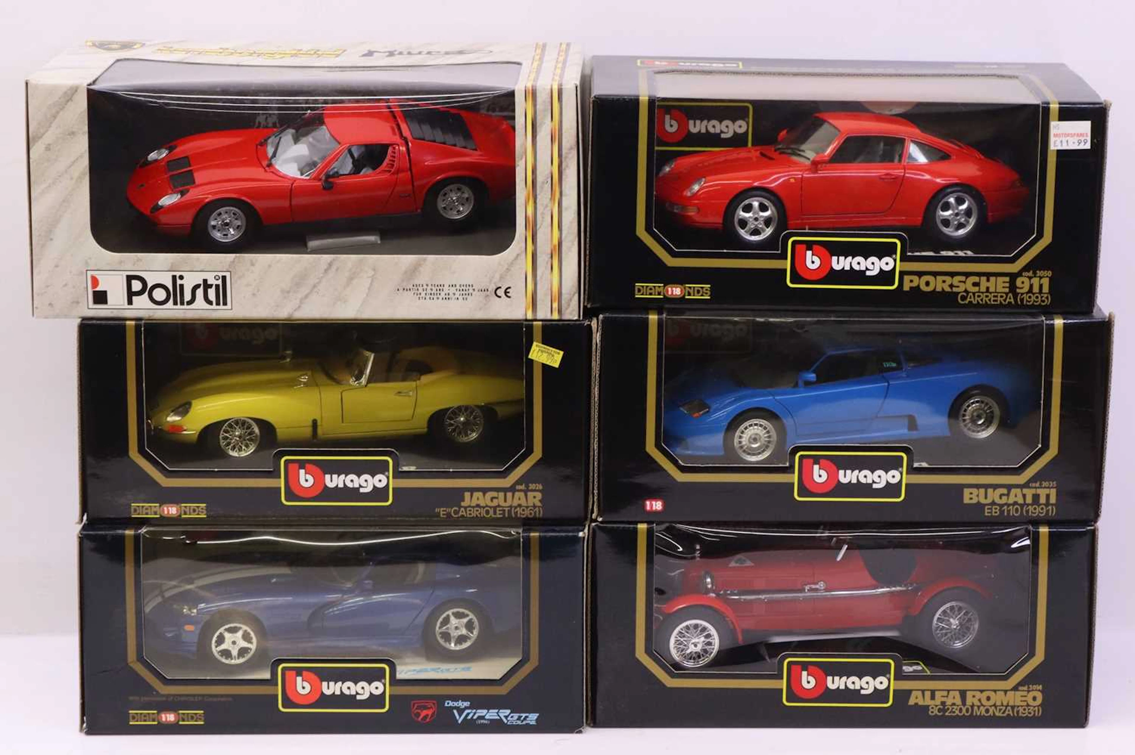 Lot 369 - Burago and Polistil 1/18th scale diecast