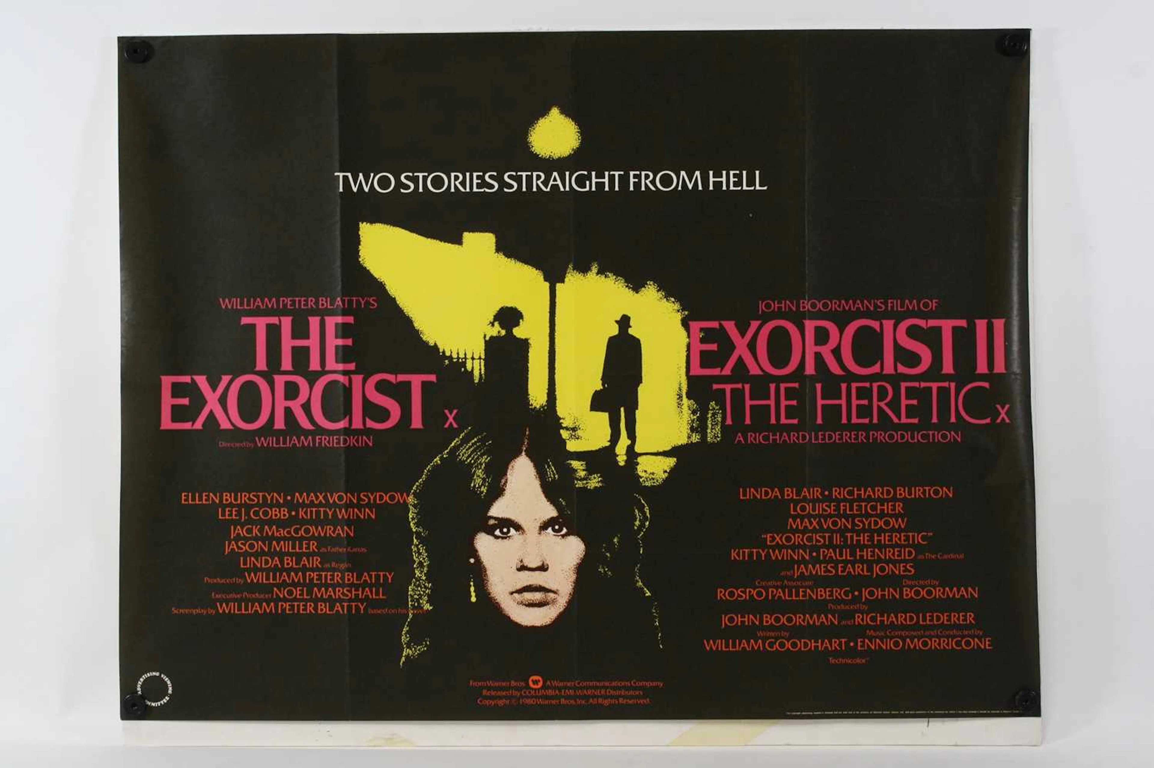 The Exorcist/Exorcist II The Heretic, UK quad double