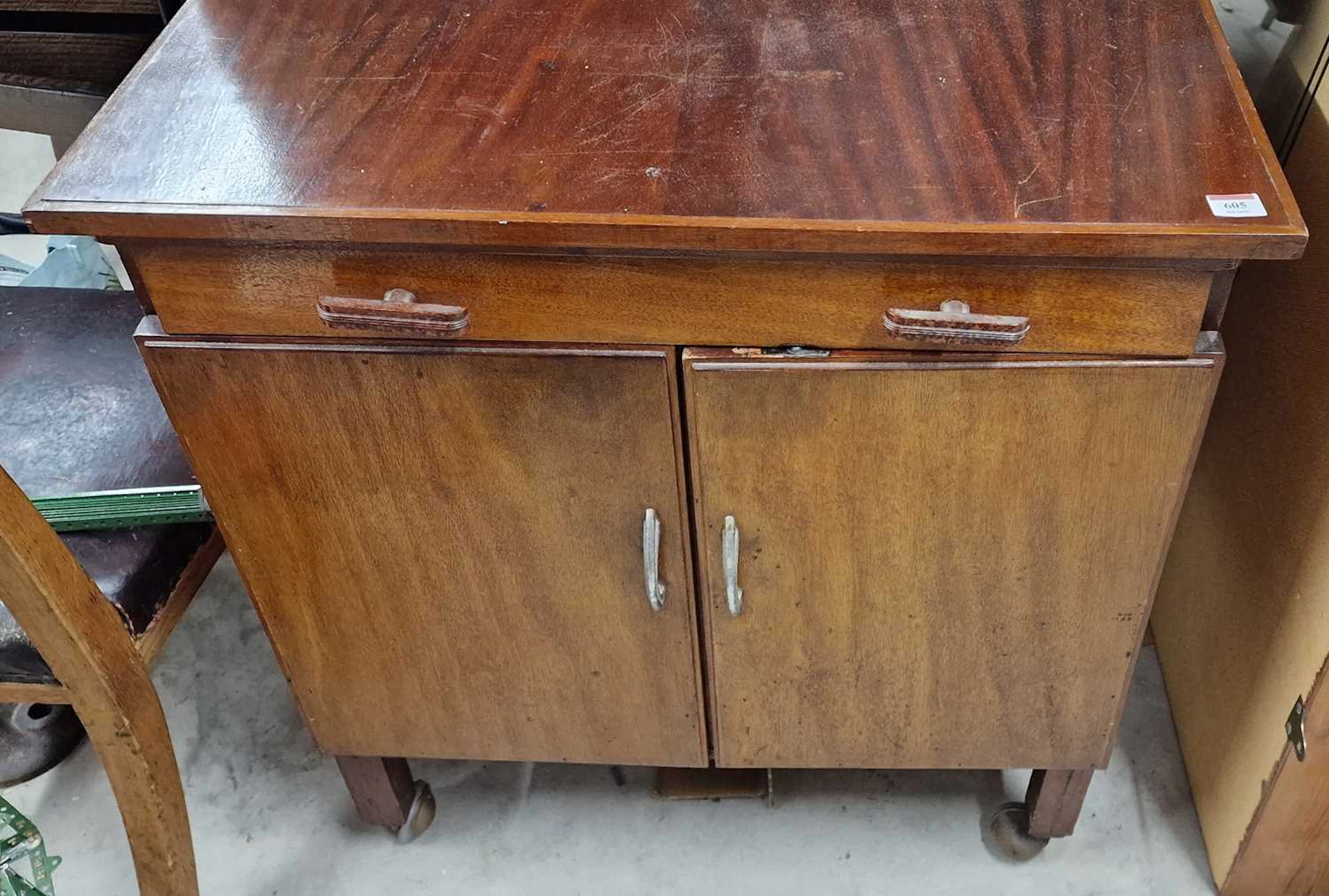 Lot 605 - Hand-built large mid 20th century cabinet