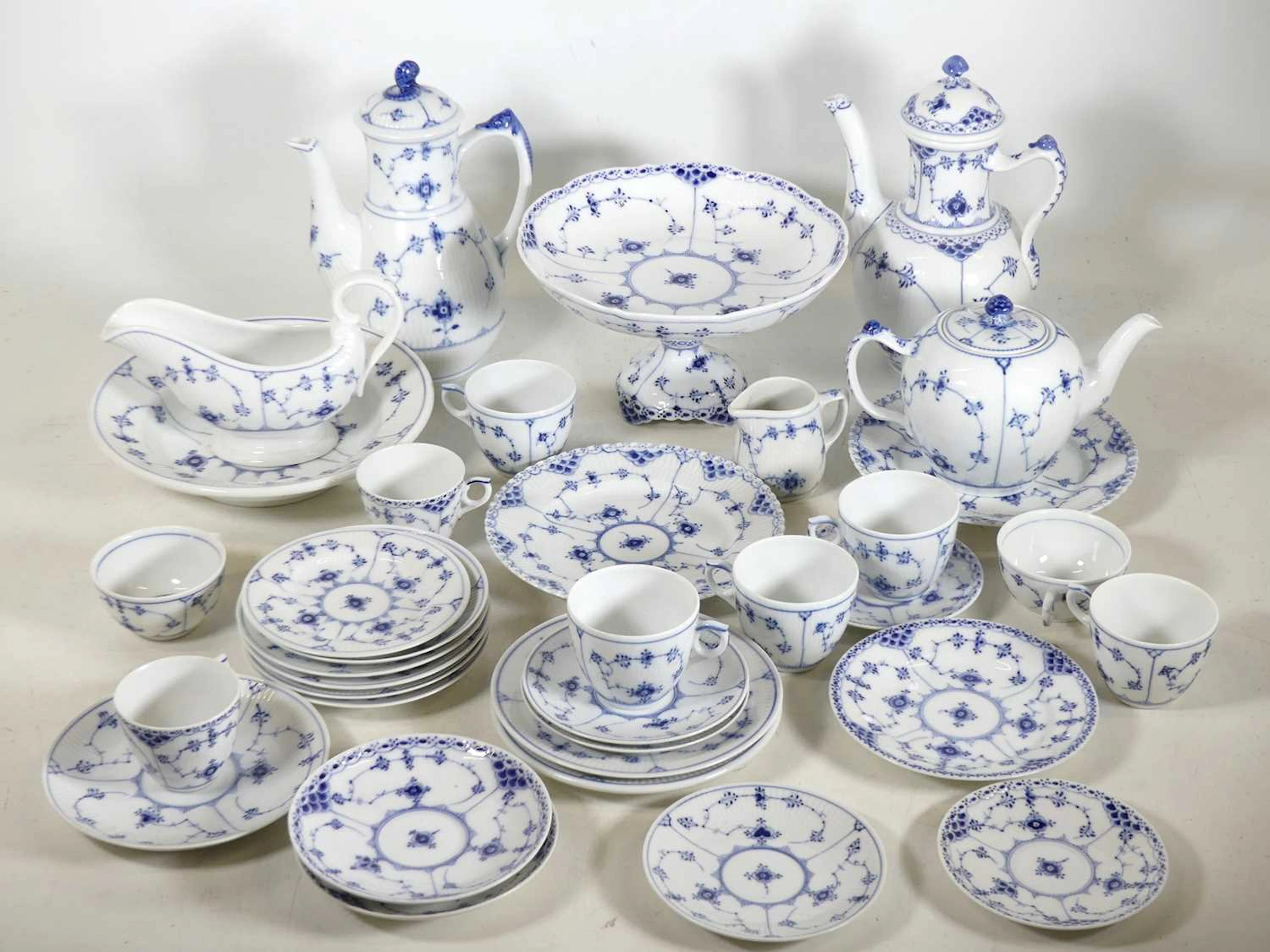 Lot 154 - A collection of Royal Copenhagen Blue Fluted