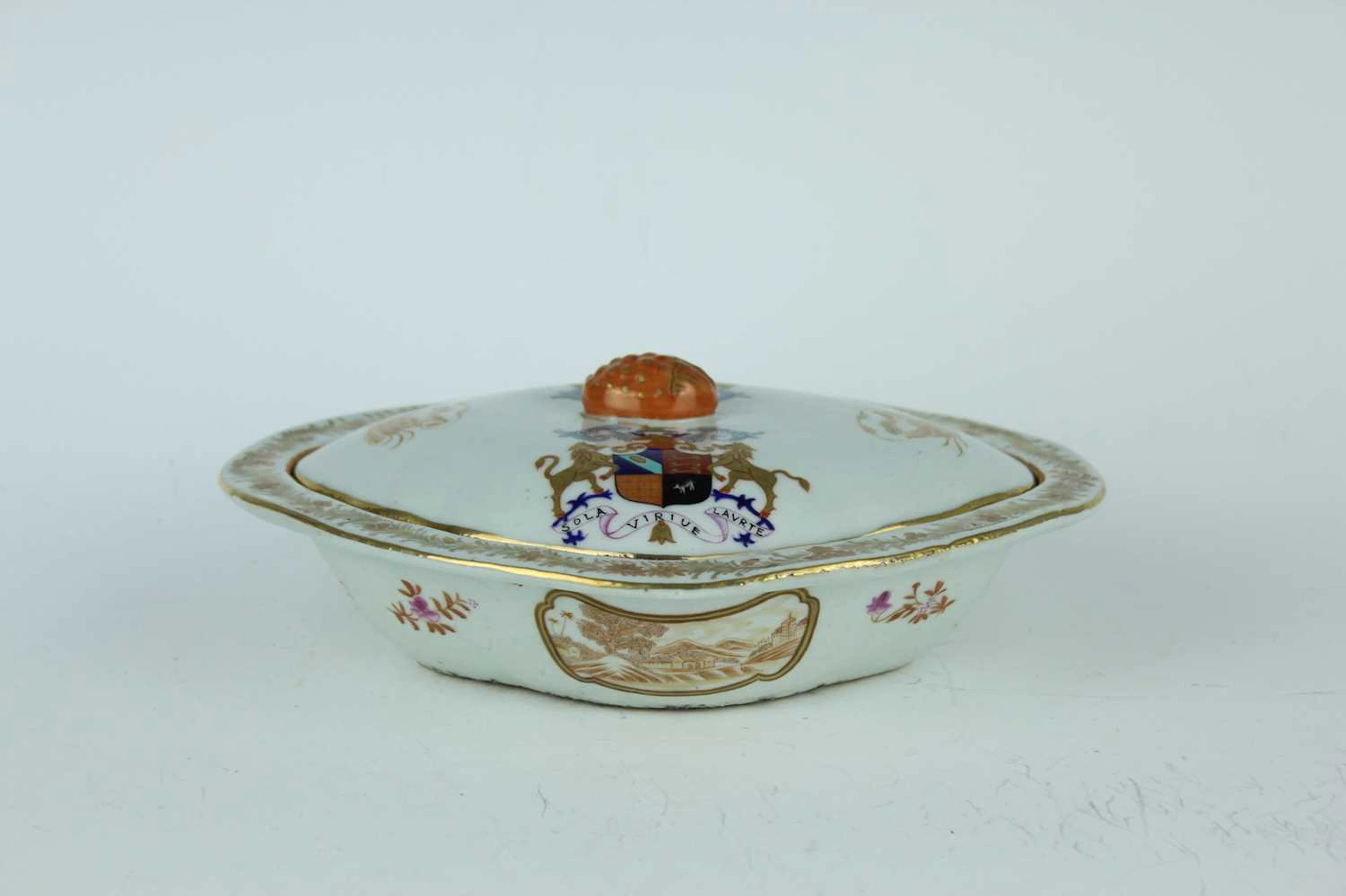 Lot 125 - A Chinese export armorial porcelain covered