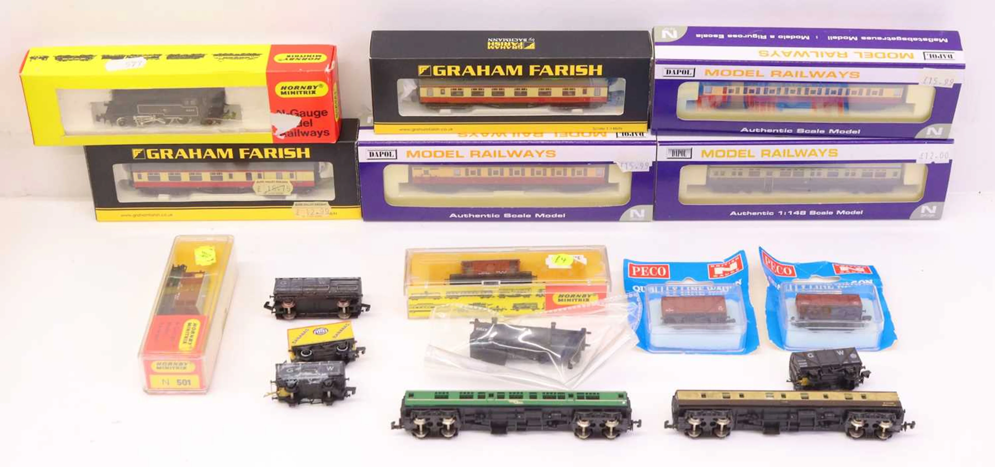 Lot 631 - One tray containing various N gauge rolling