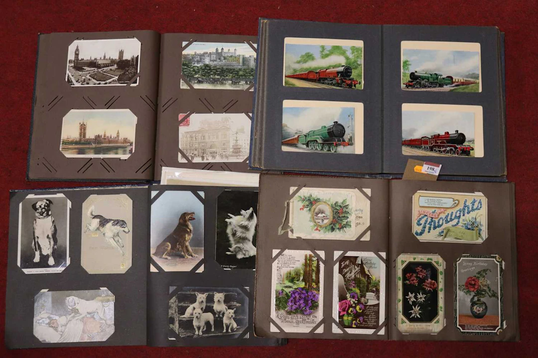 Lot 198 - Four postcard albums, early 20th century and