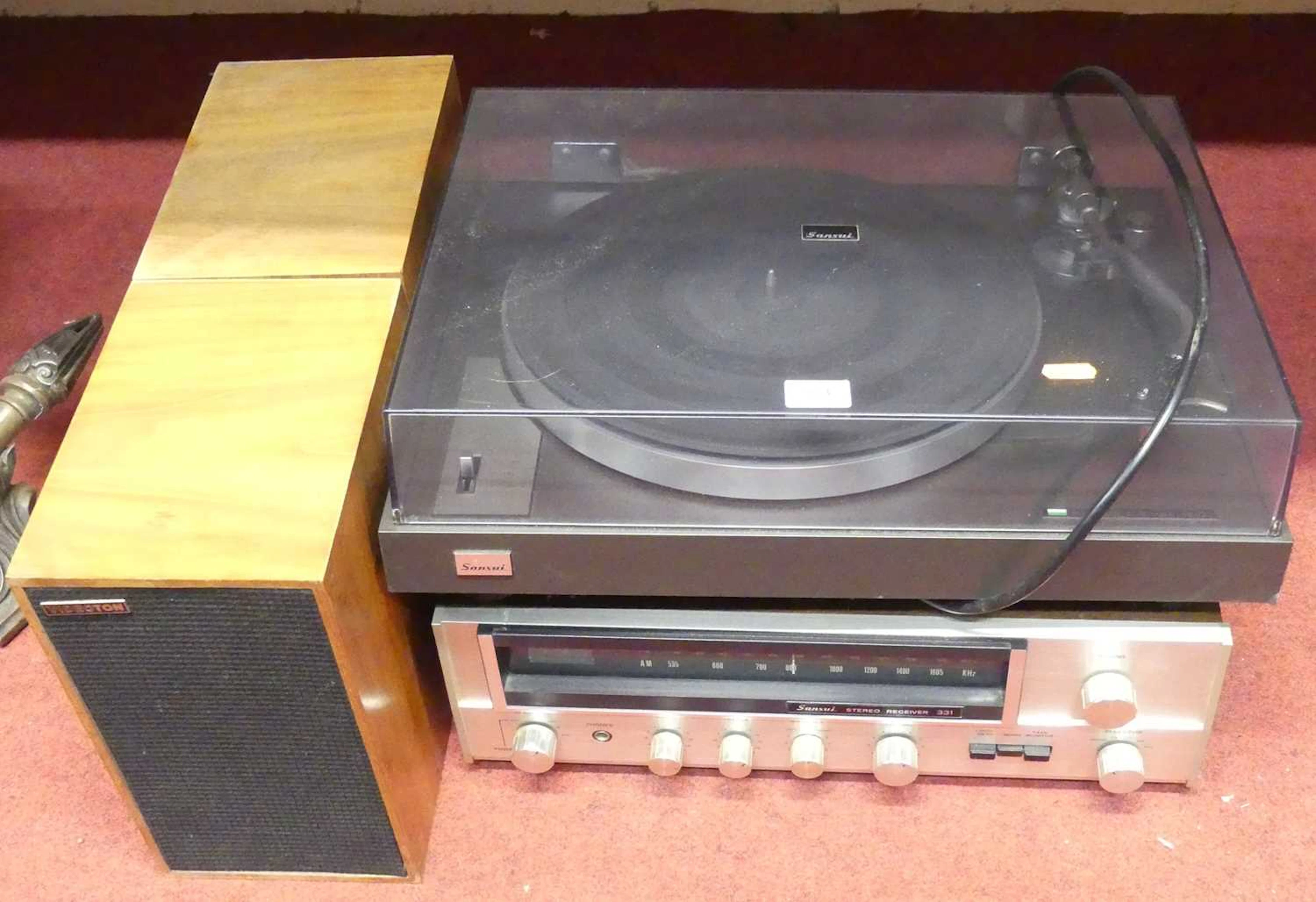 Lot 573 - A Sansui SR-222 belt drive record player