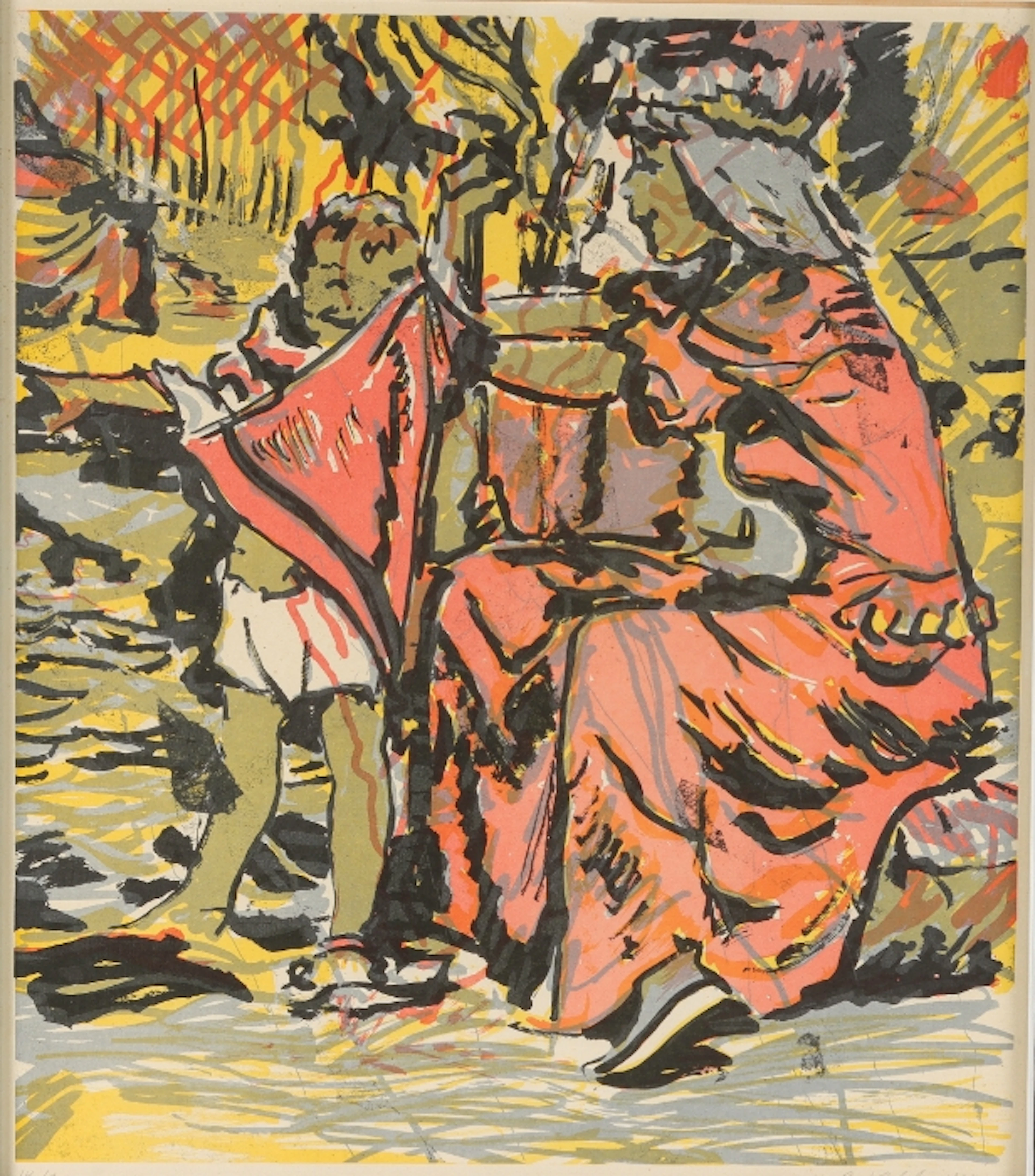 Per Kirkeby. Lithograph from the series Engle Barnet. 1970