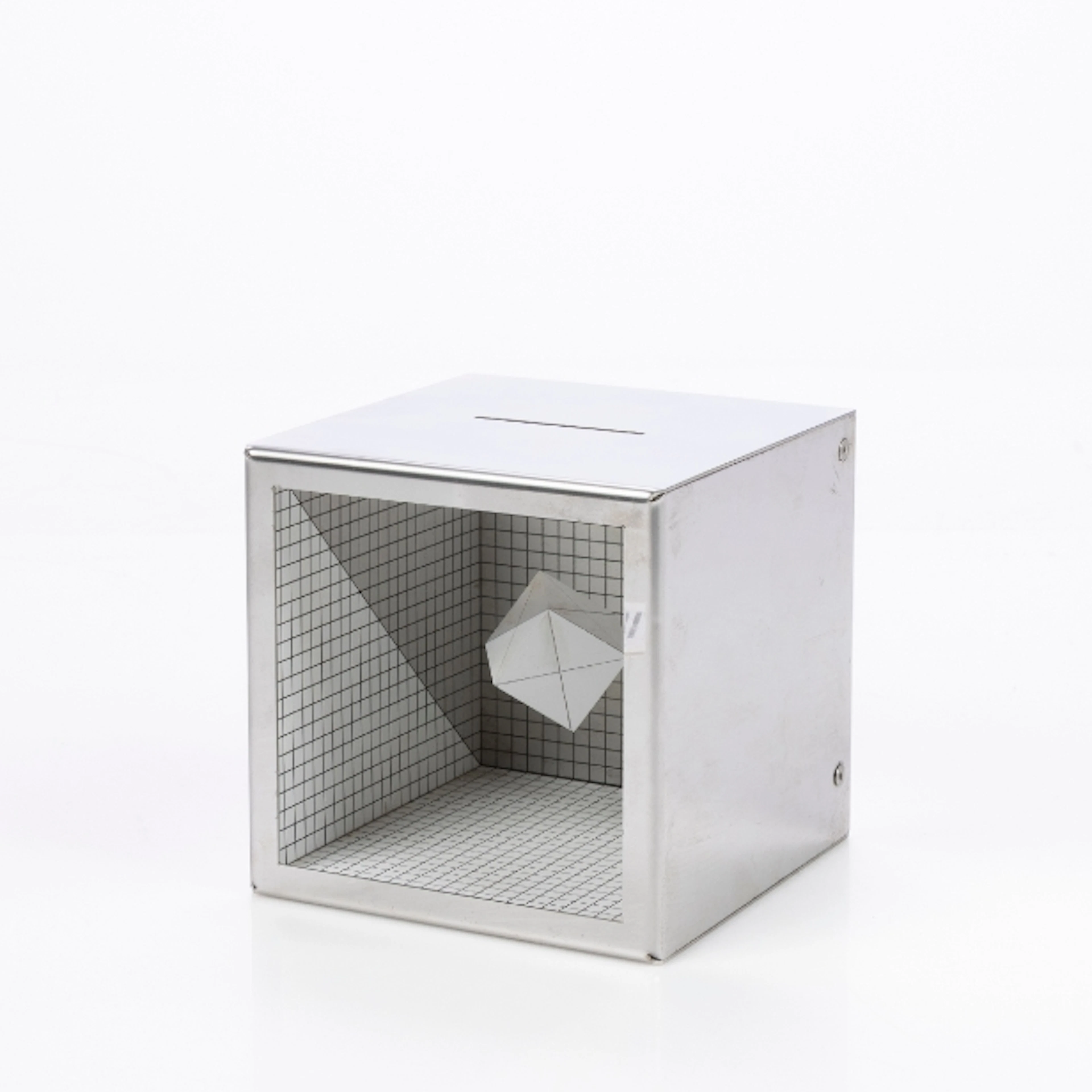 Jeppe Hein, born 1974. Sculpture in the form of a money box made of