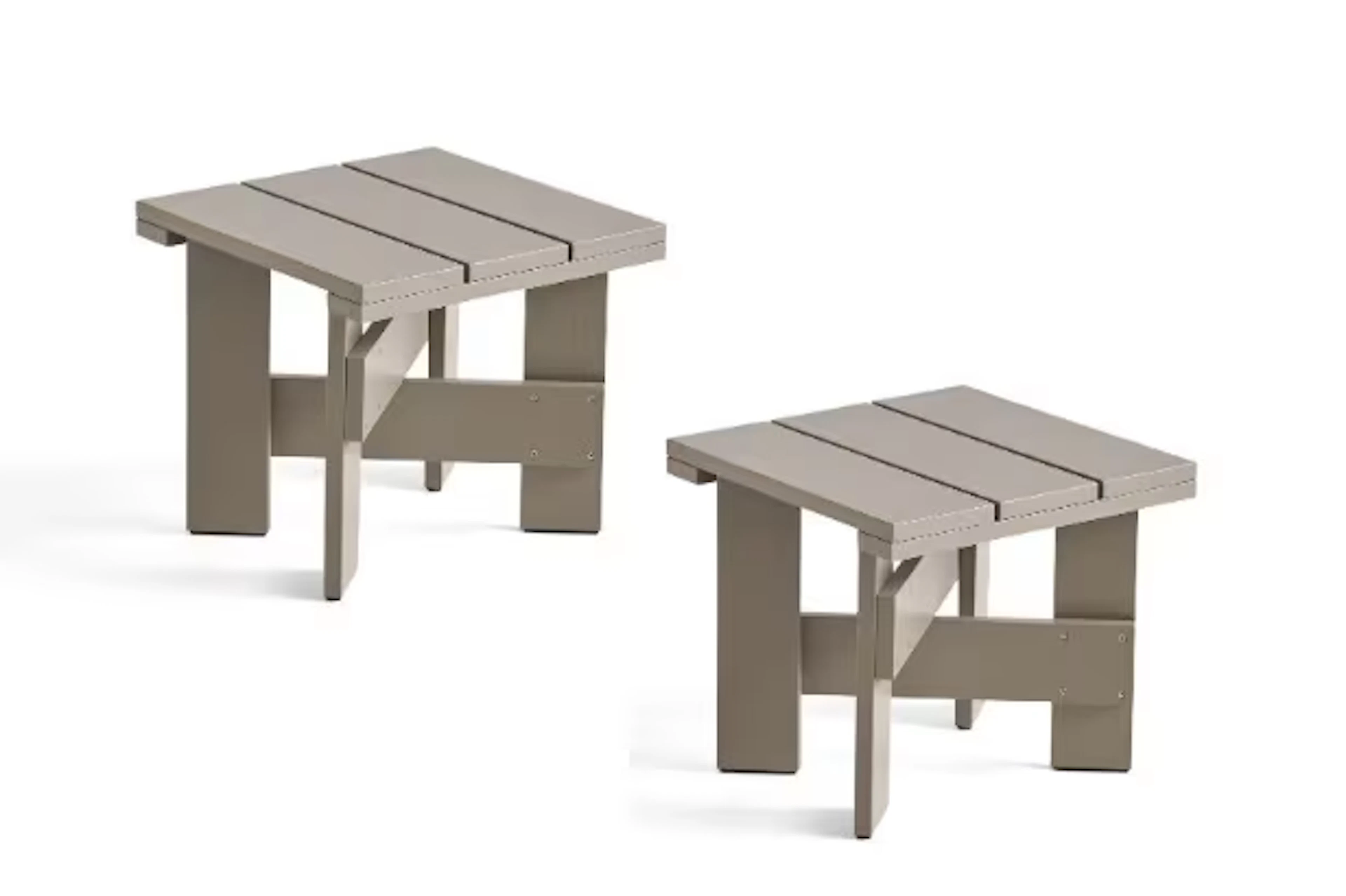 Gerrit Rietveld for HAY. Two outdoor coffee tables, L 45 cm, Crate