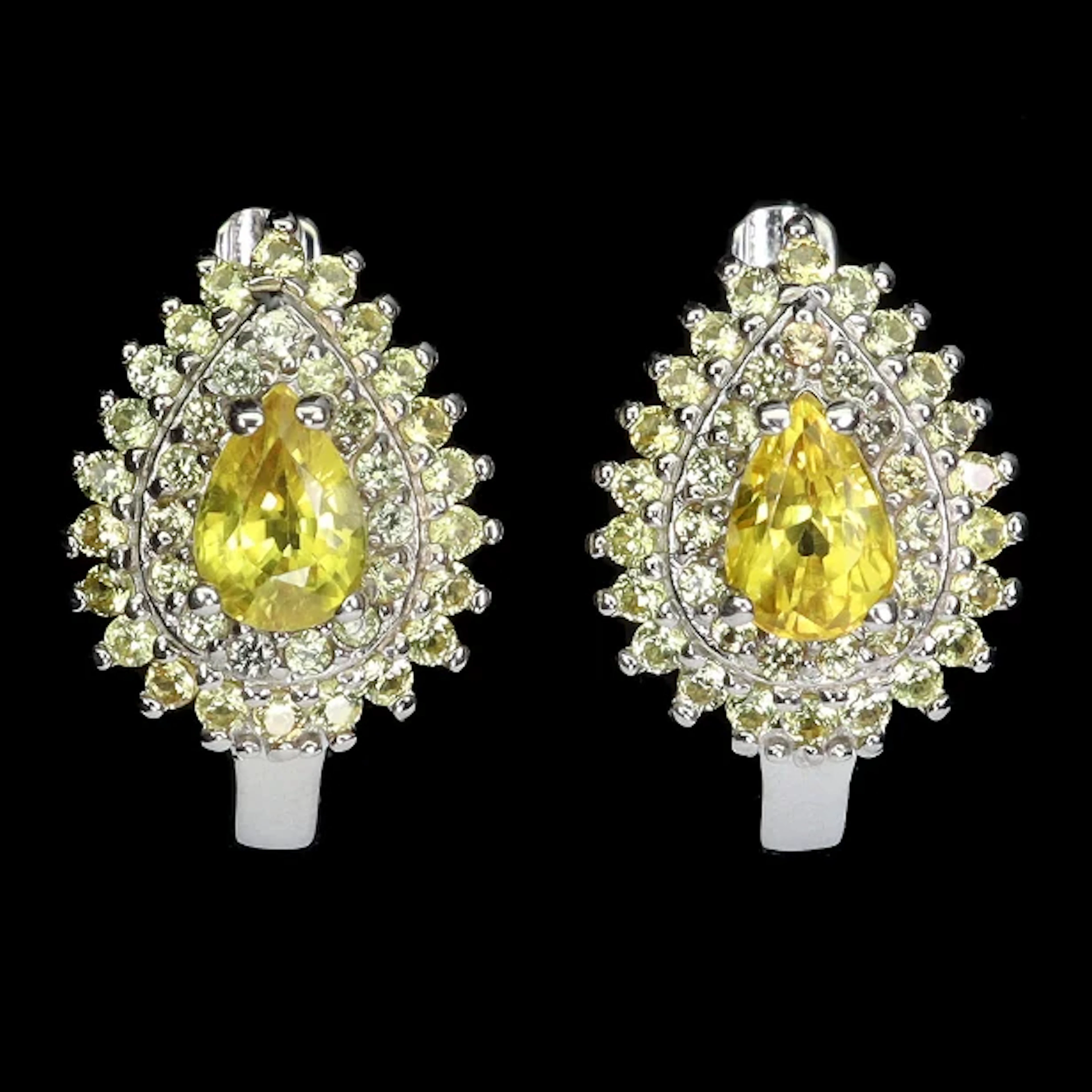 Earrings in rhodium-plated Sterling Silver