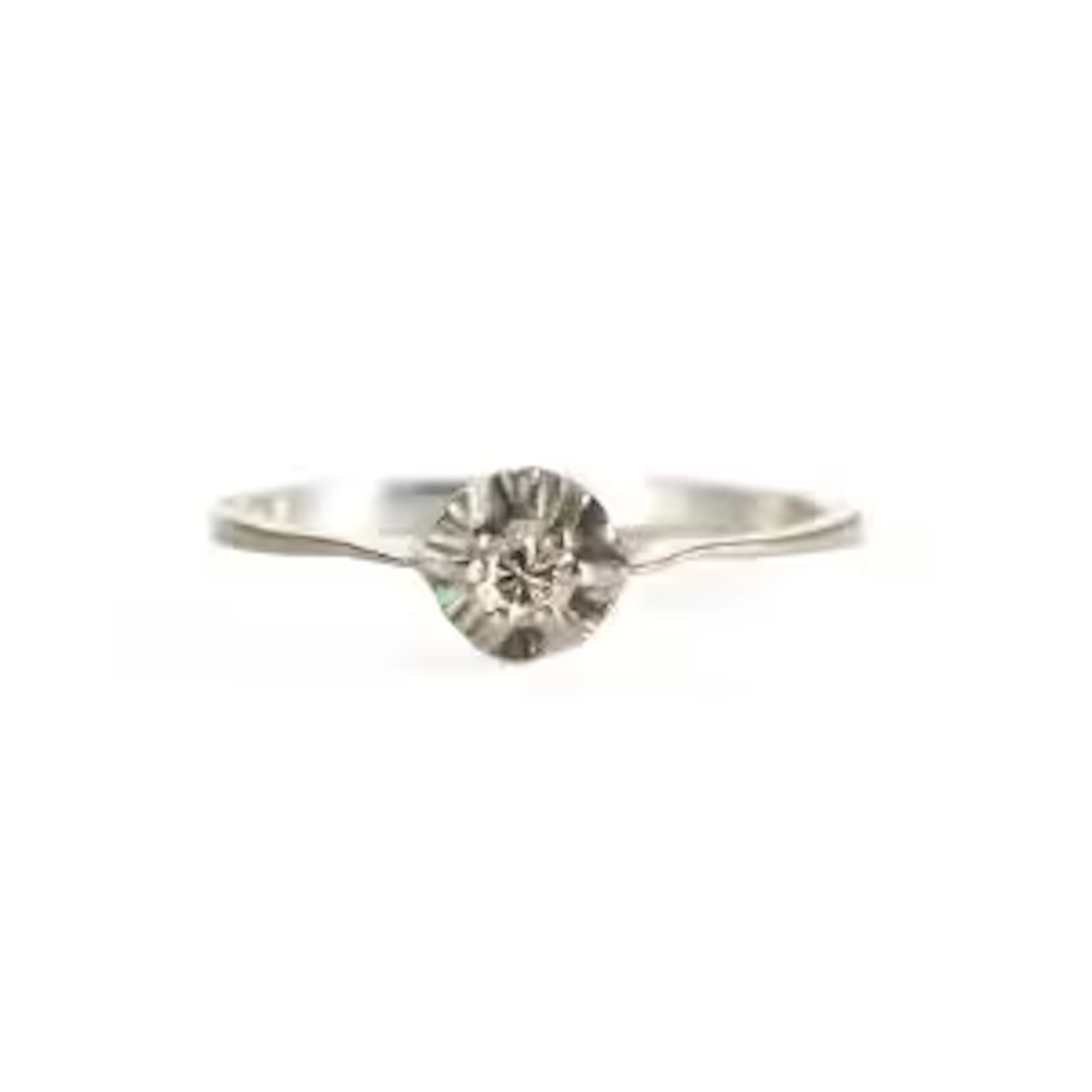 Ring of 18 kt. white gold with brilliant-cut diamond approx. 0.10 ct.