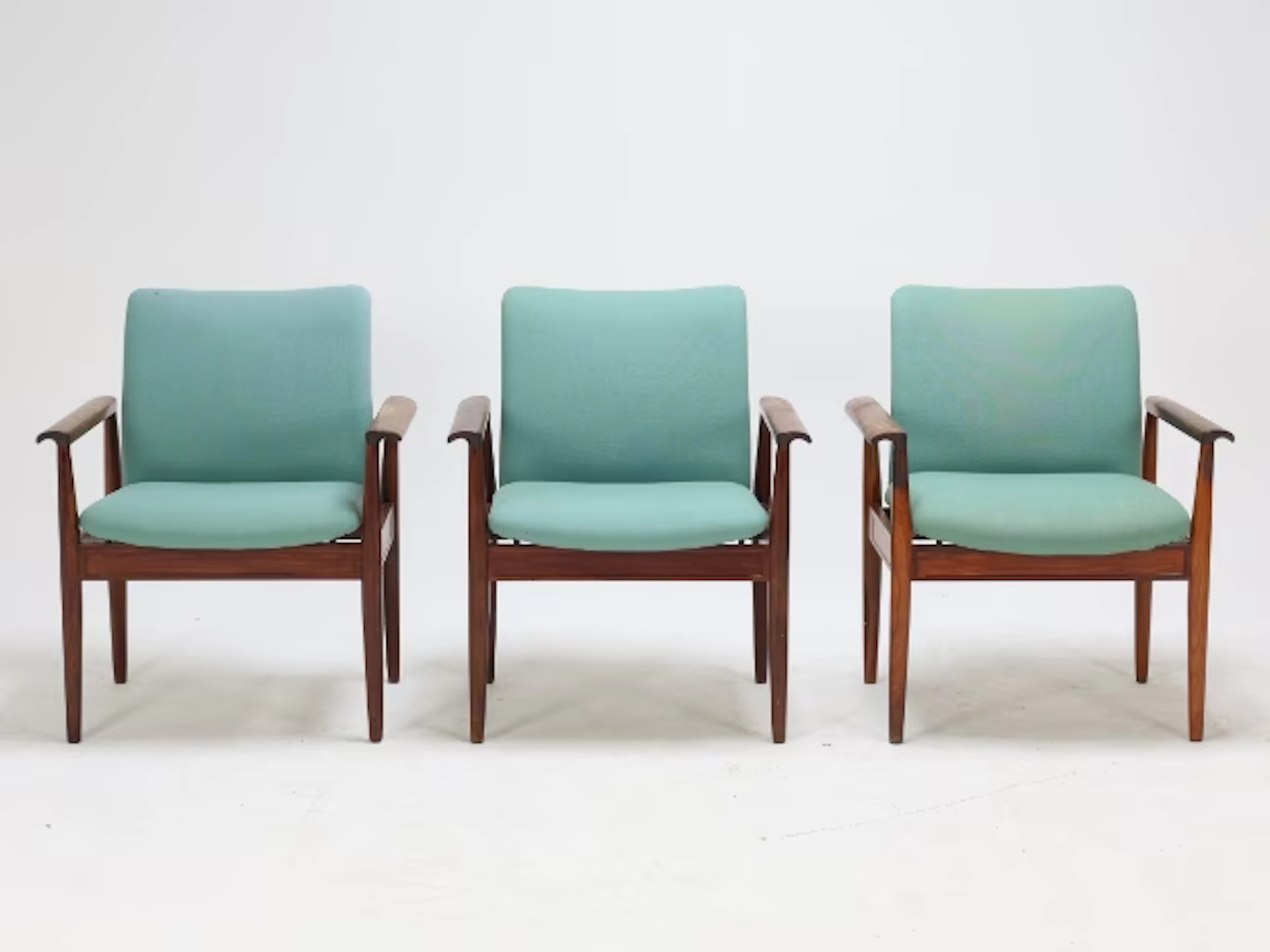 Finn Juhl for France & Søn: Three 'Diplomat' armchairs made of rosewood (3)