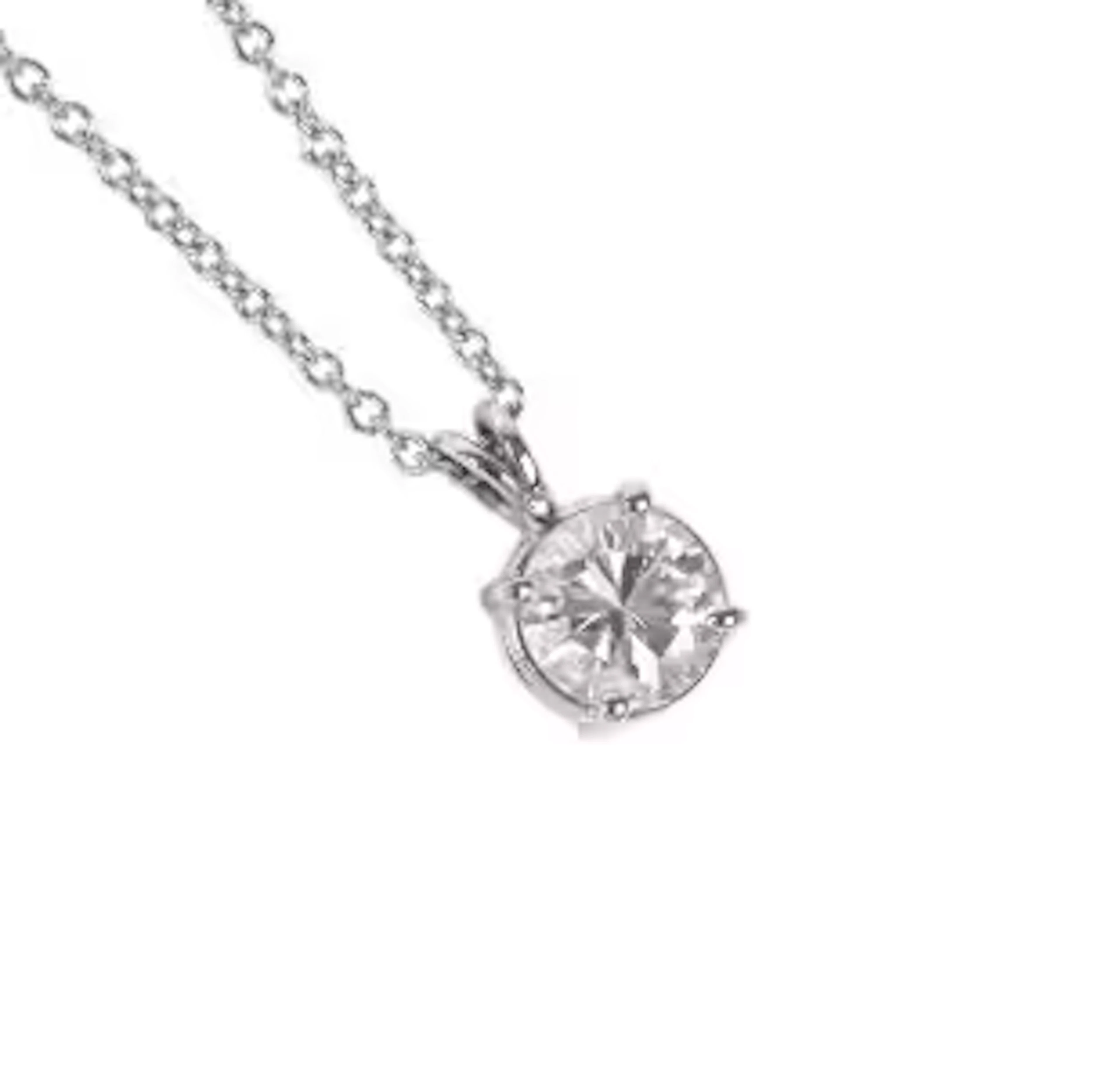 A diamond solitaire necklace of 18k white gold, app. 1.01 ct. Top Wesselton/SI.