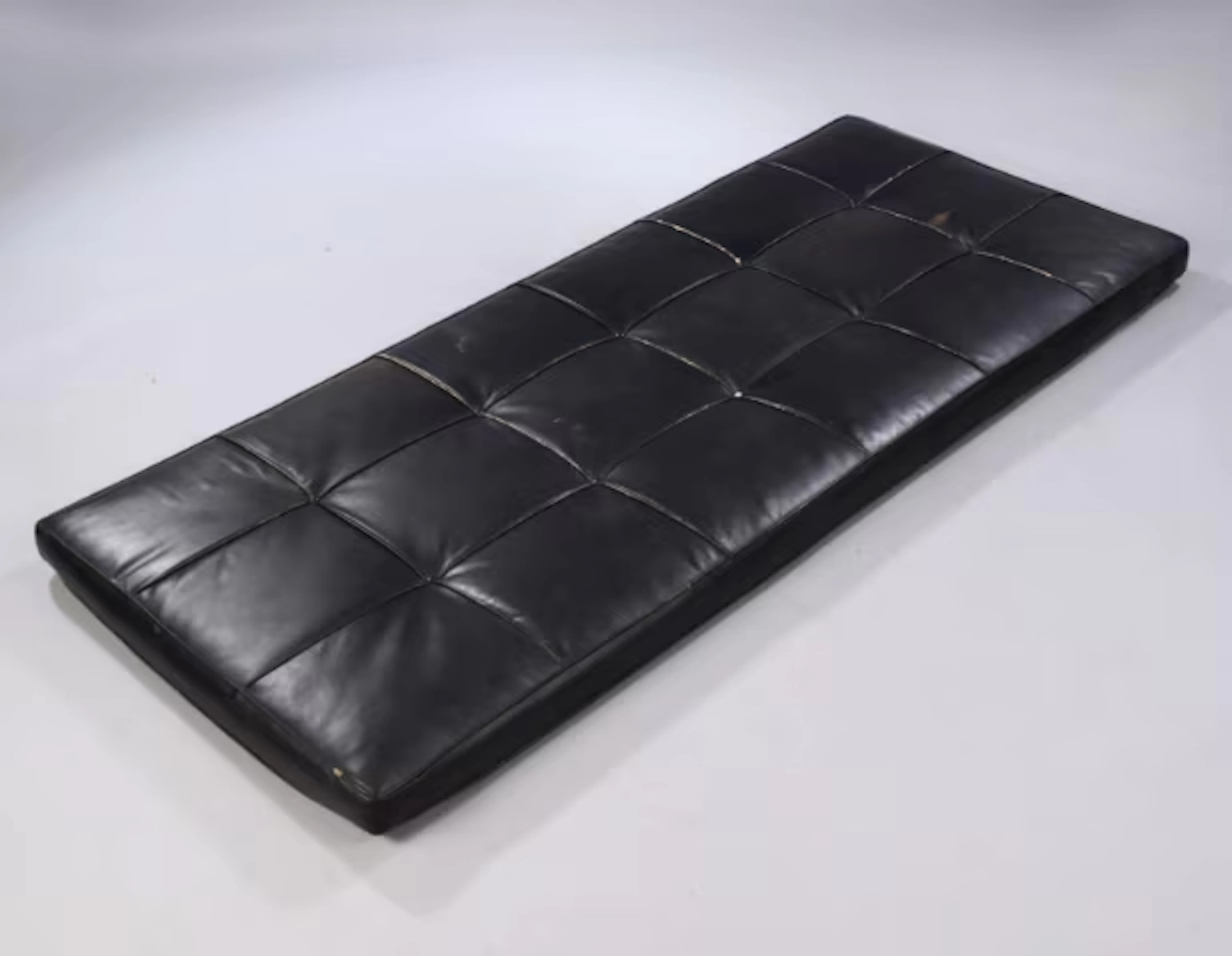 Poul Kjærholm. Mattress for PK-80 Daybed upholstered in black leather.
