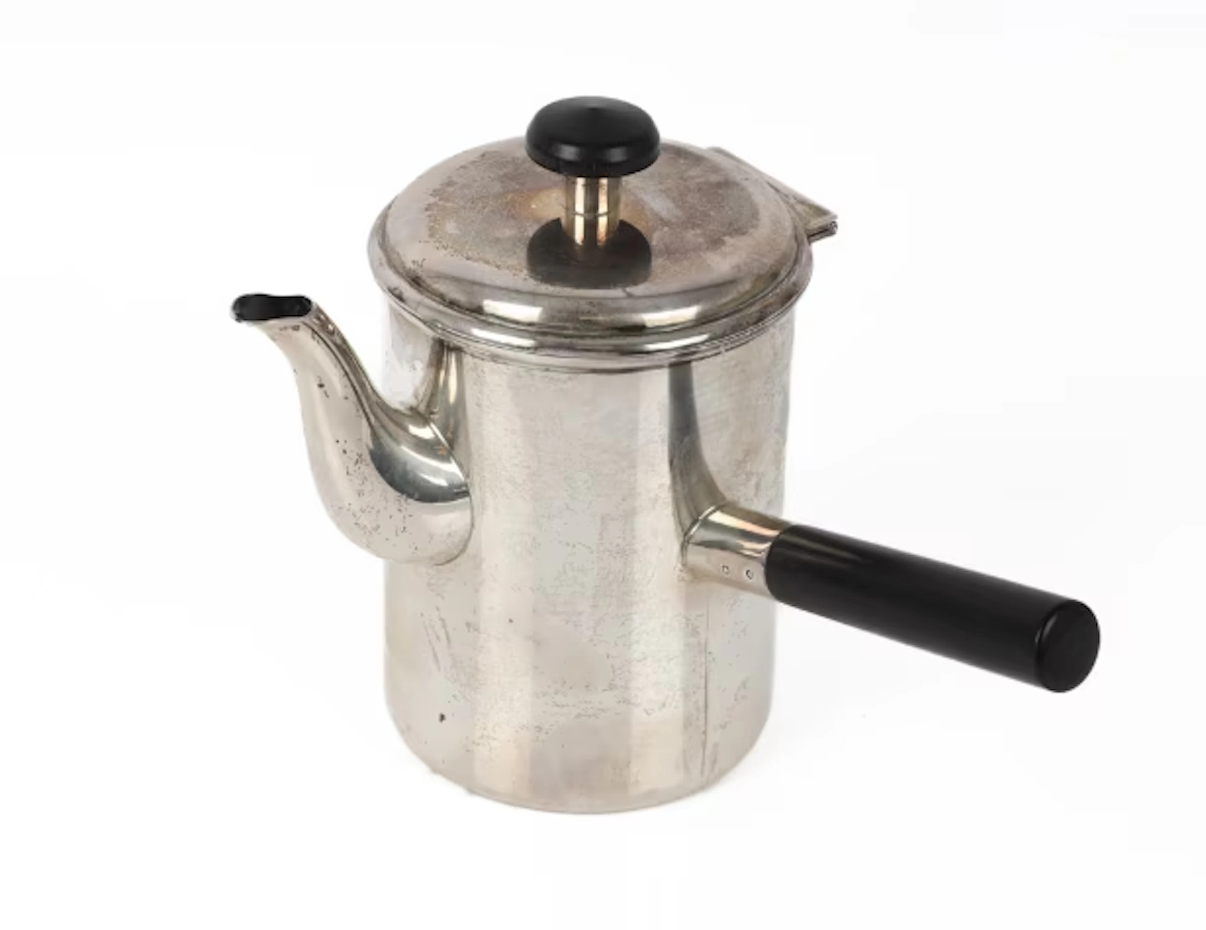 Kay Bojesen: Silver jug with black ebony handle.