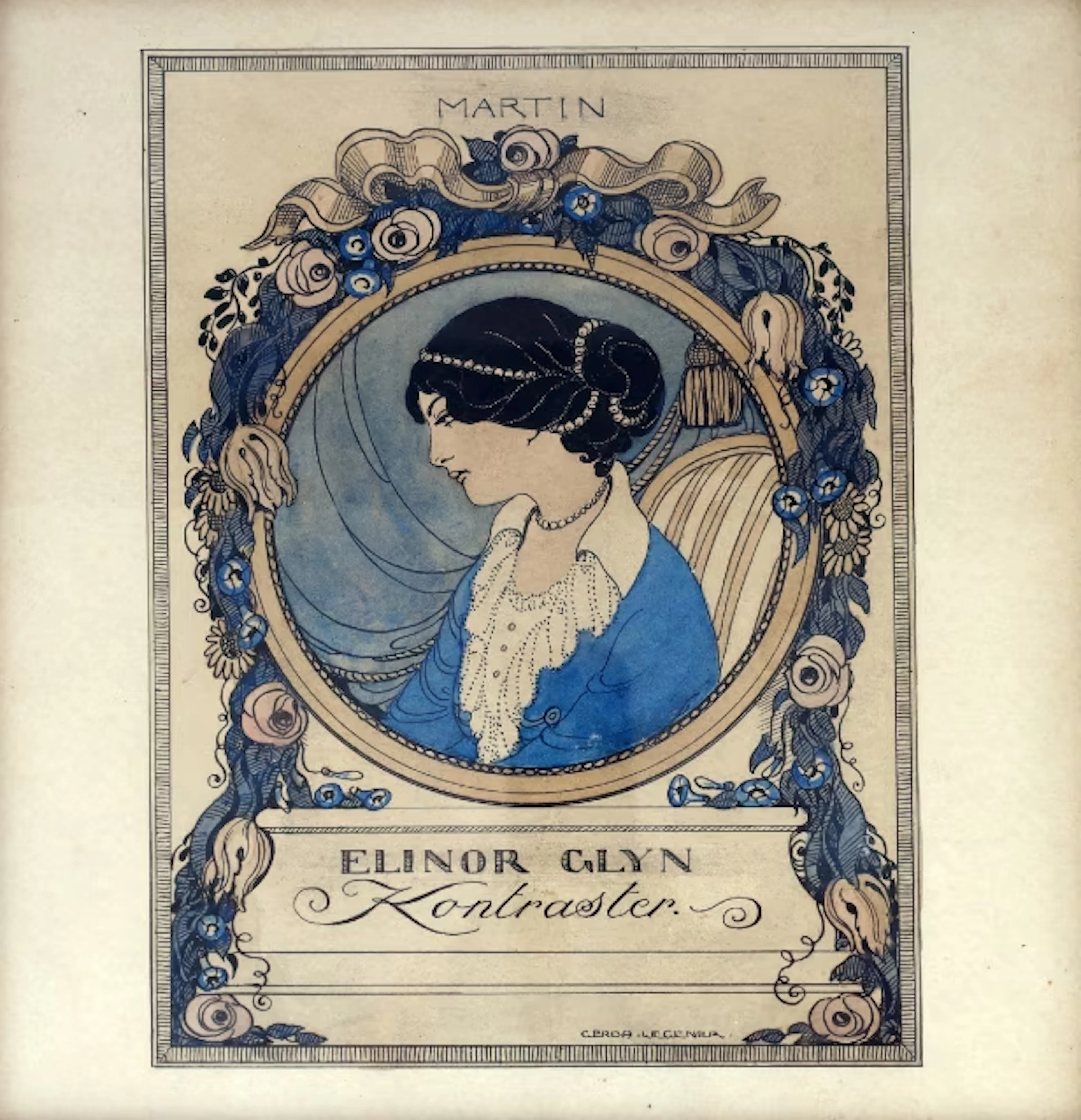 Gerda Wegener: Draft Danish book cover for Martin's Forlag, for author
