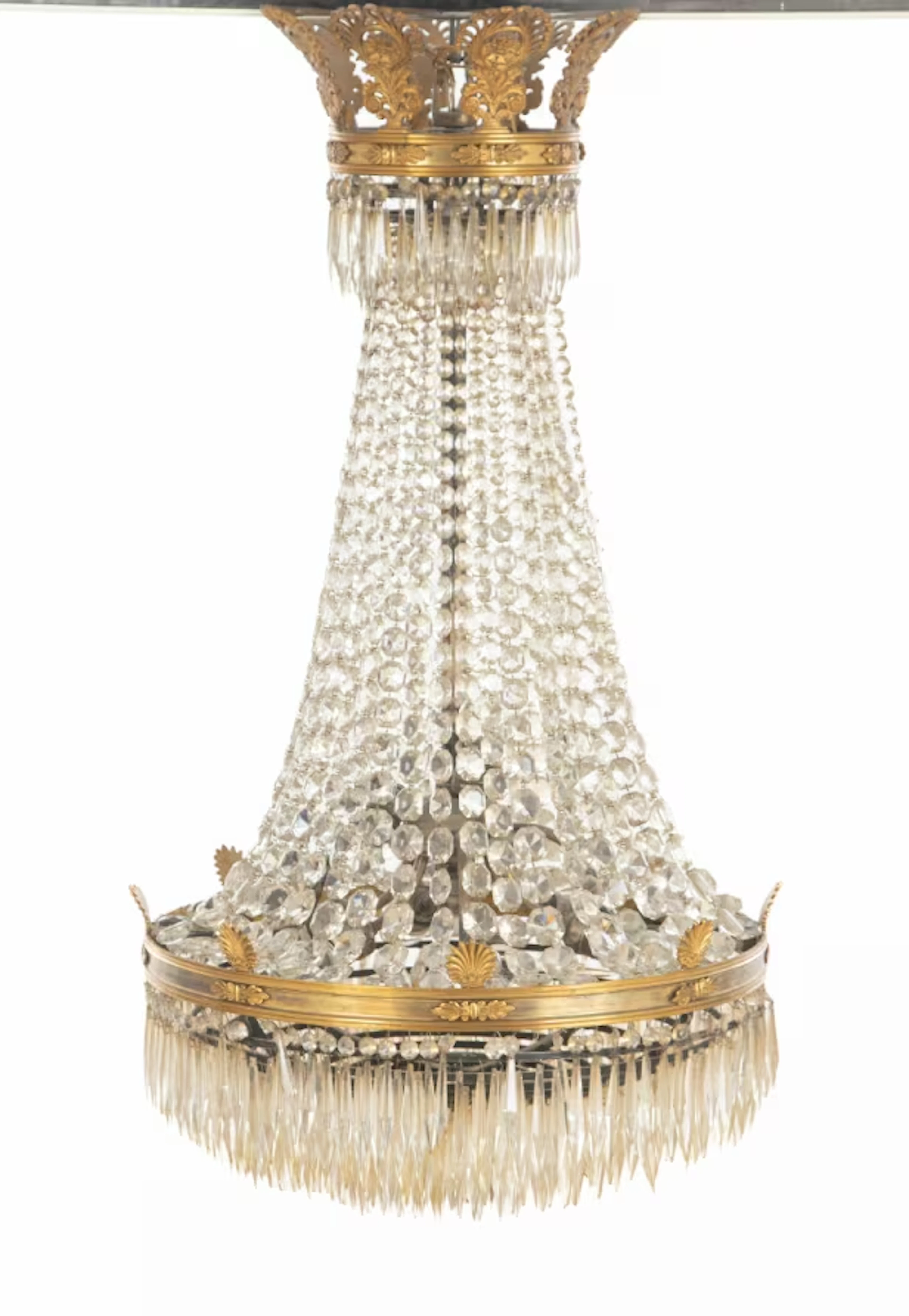 Empire bag-shaped prism chandelier, early 19th/early 20th century