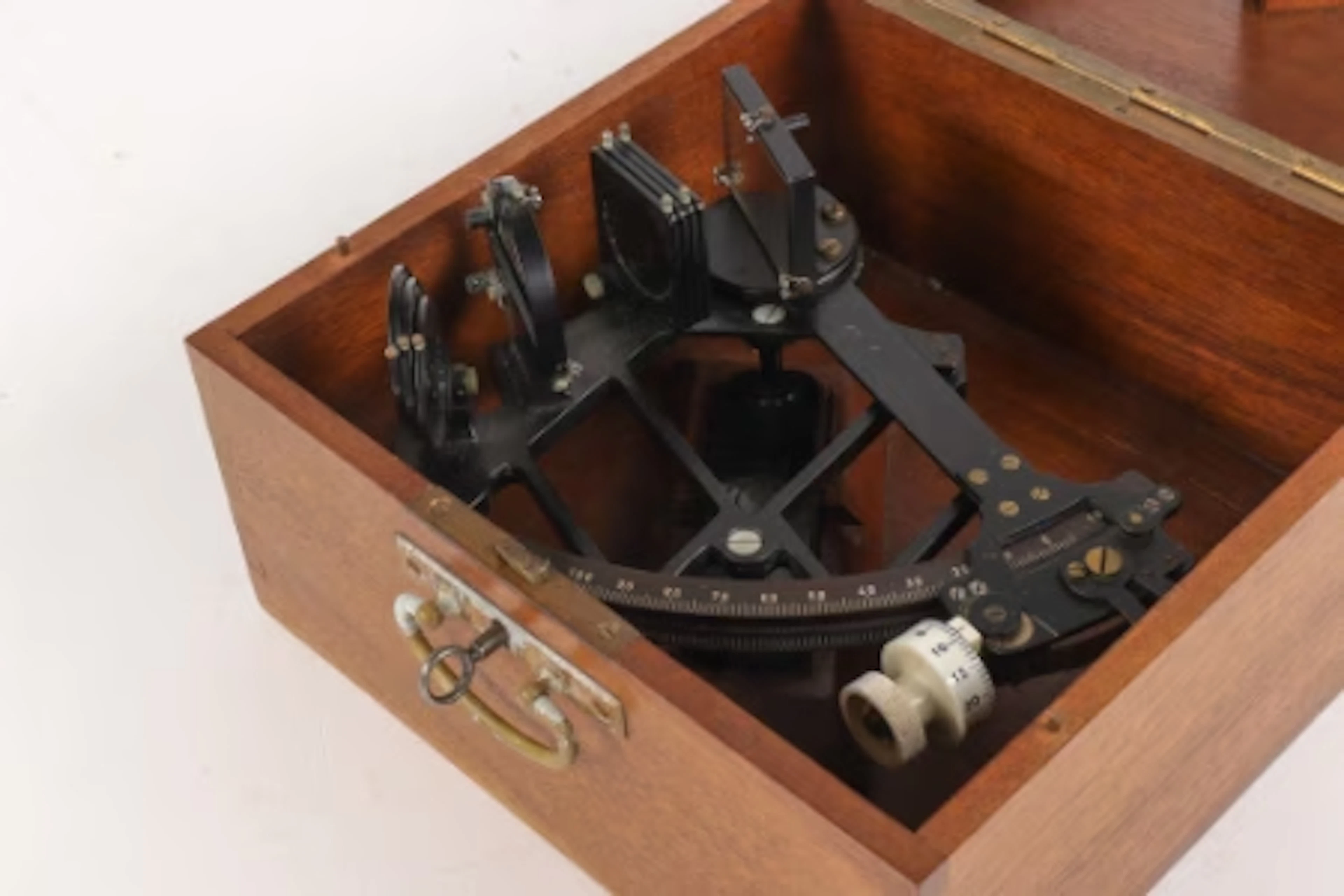 C. Plath, Hamburg. Sextant in wooden box, mid-20th century