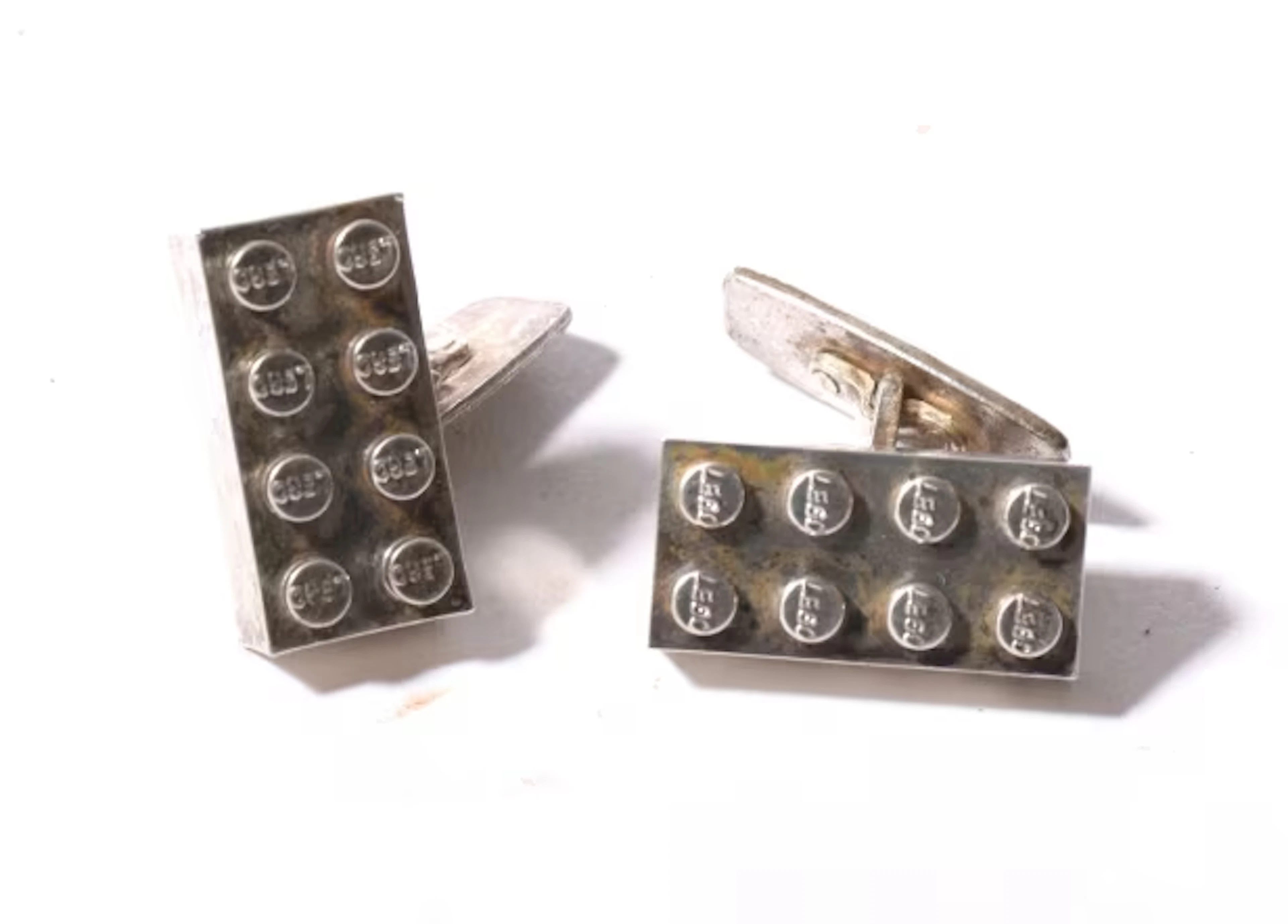 LEGO. Pair of silver-plated Modulex cufflinks