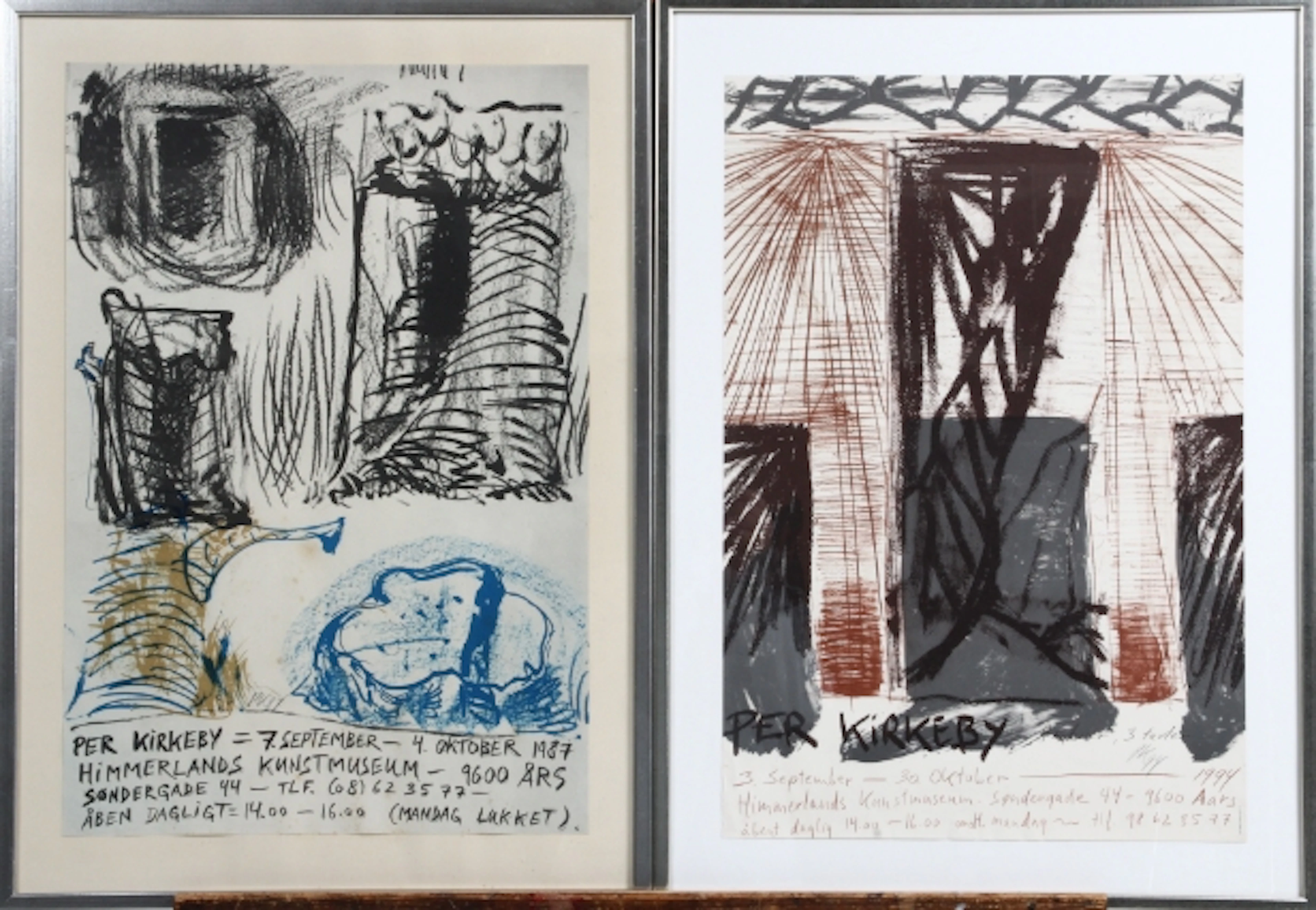 Per Kirkeby. Lithographic exhibition posters, Vesthimmerlands Gymnasium (2)
