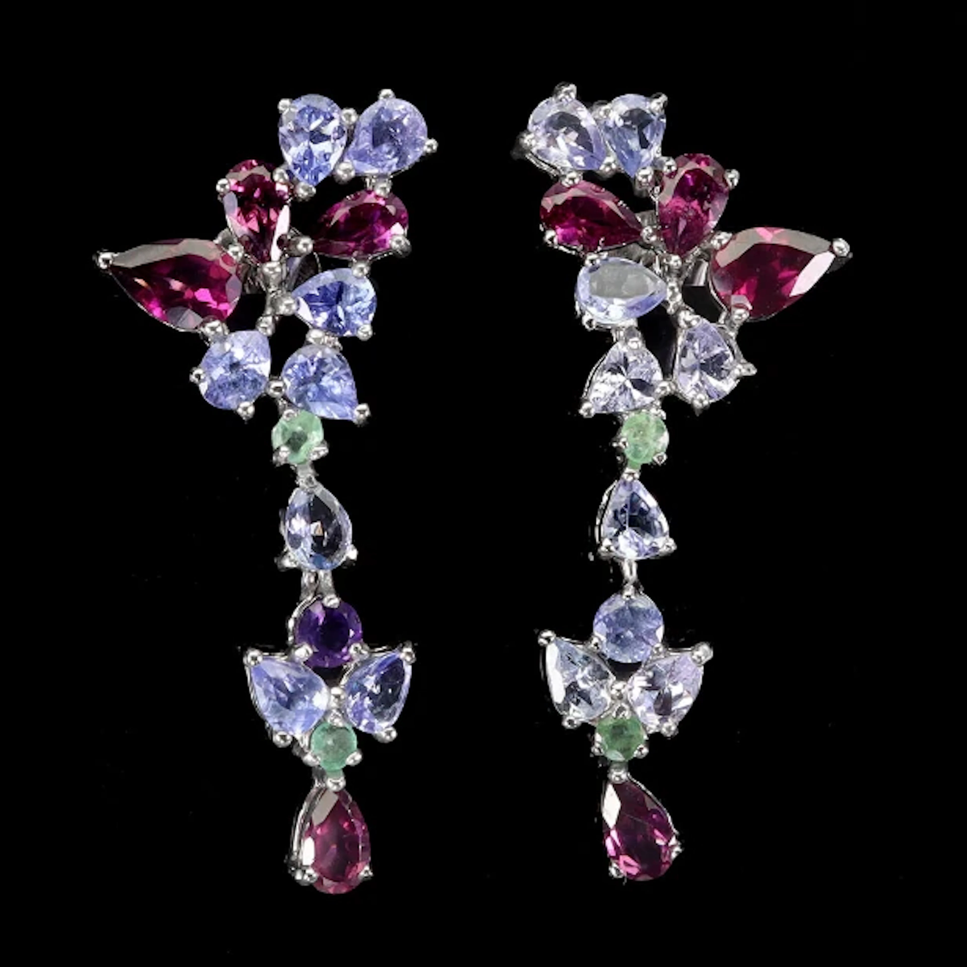 Earrings in rhodium-plated Sterling Silver