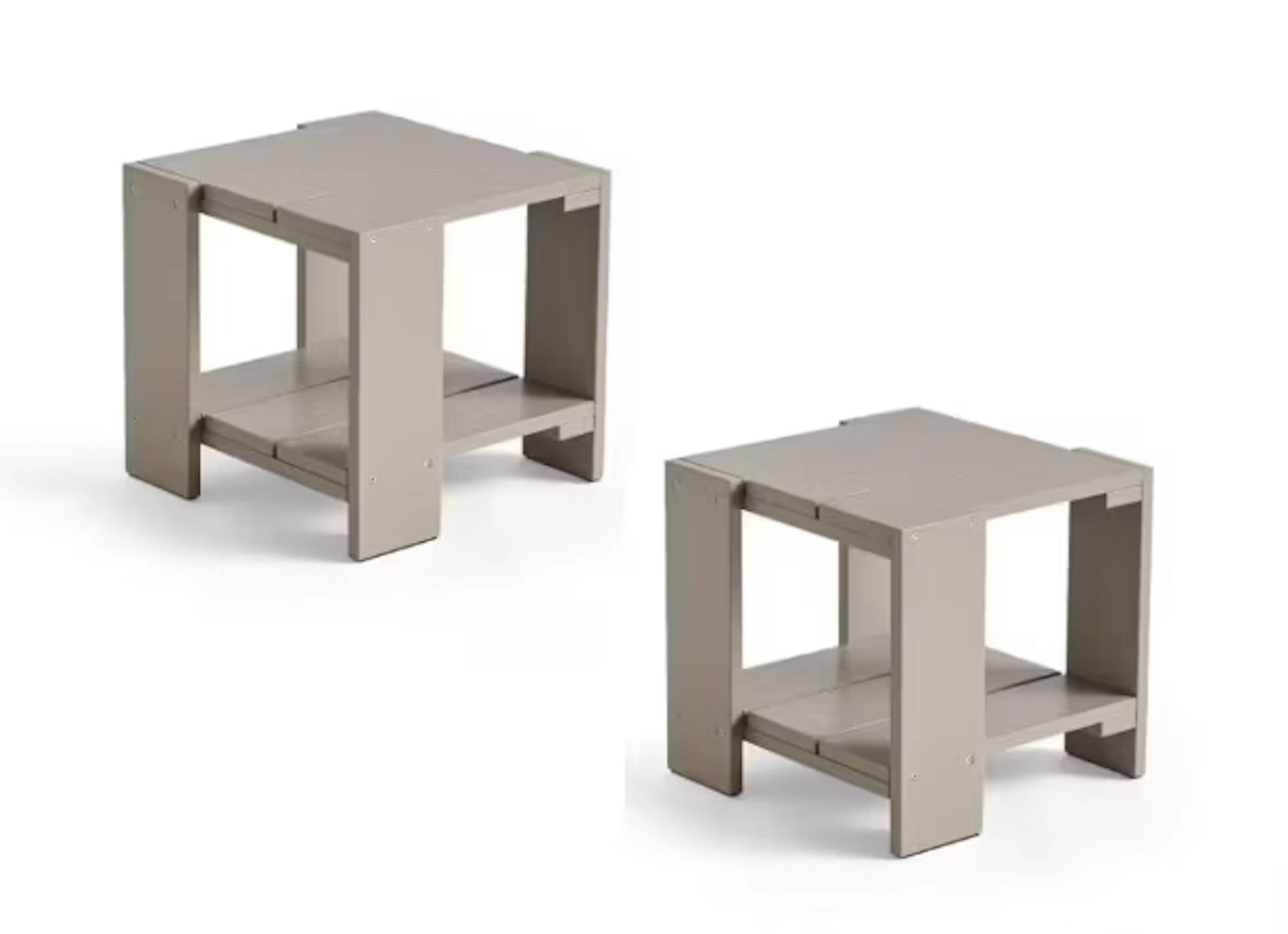 Gerrit Rietveld for HAY. Two outdoor side tables, L 49.5 cm, Crate